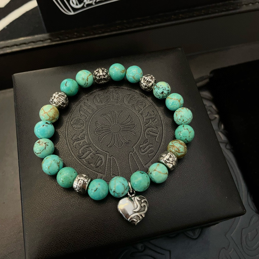  新款【专柜品质】Chrome Hearts克罗心 经典复古多元素松石手串手链 ，快手/ins/小红书热