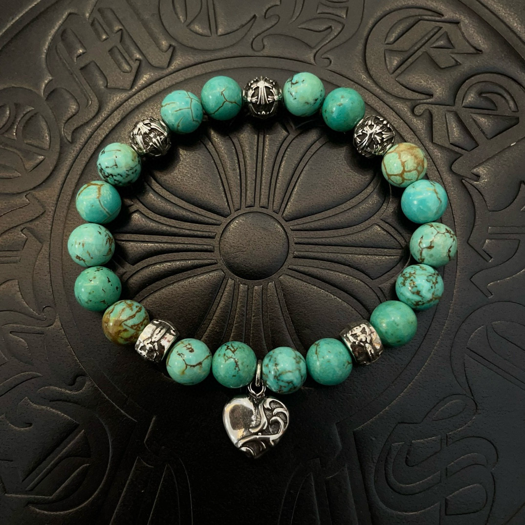 新款【专柜品质】Chrome Hearts克罗心 经典复古多元素松石手串手链 ，快手/ins/小红书热