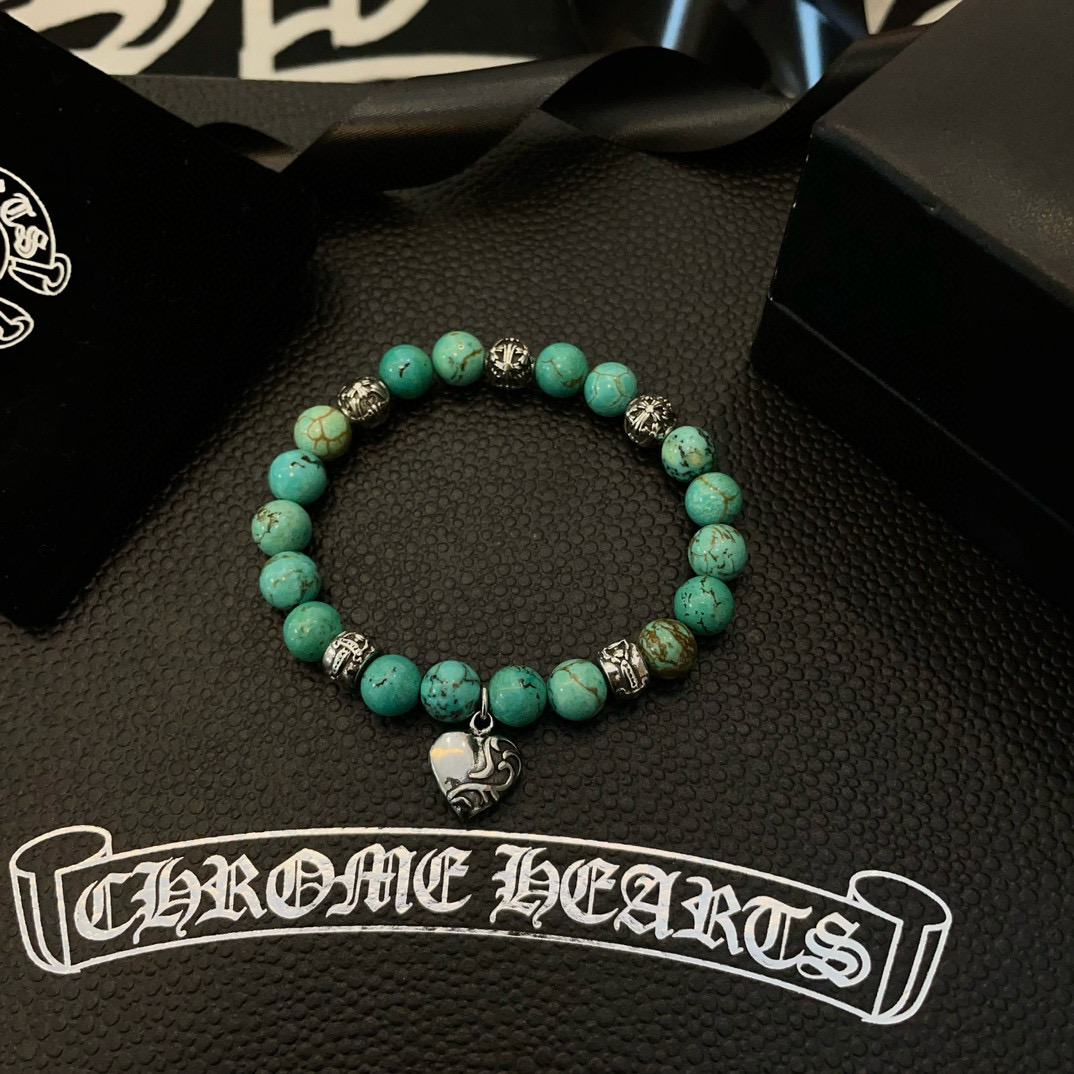  新款【专柜品质】Chrome Hearts克罗心 经典复古多元素松石手串手链 ，快手/ins/小红书热