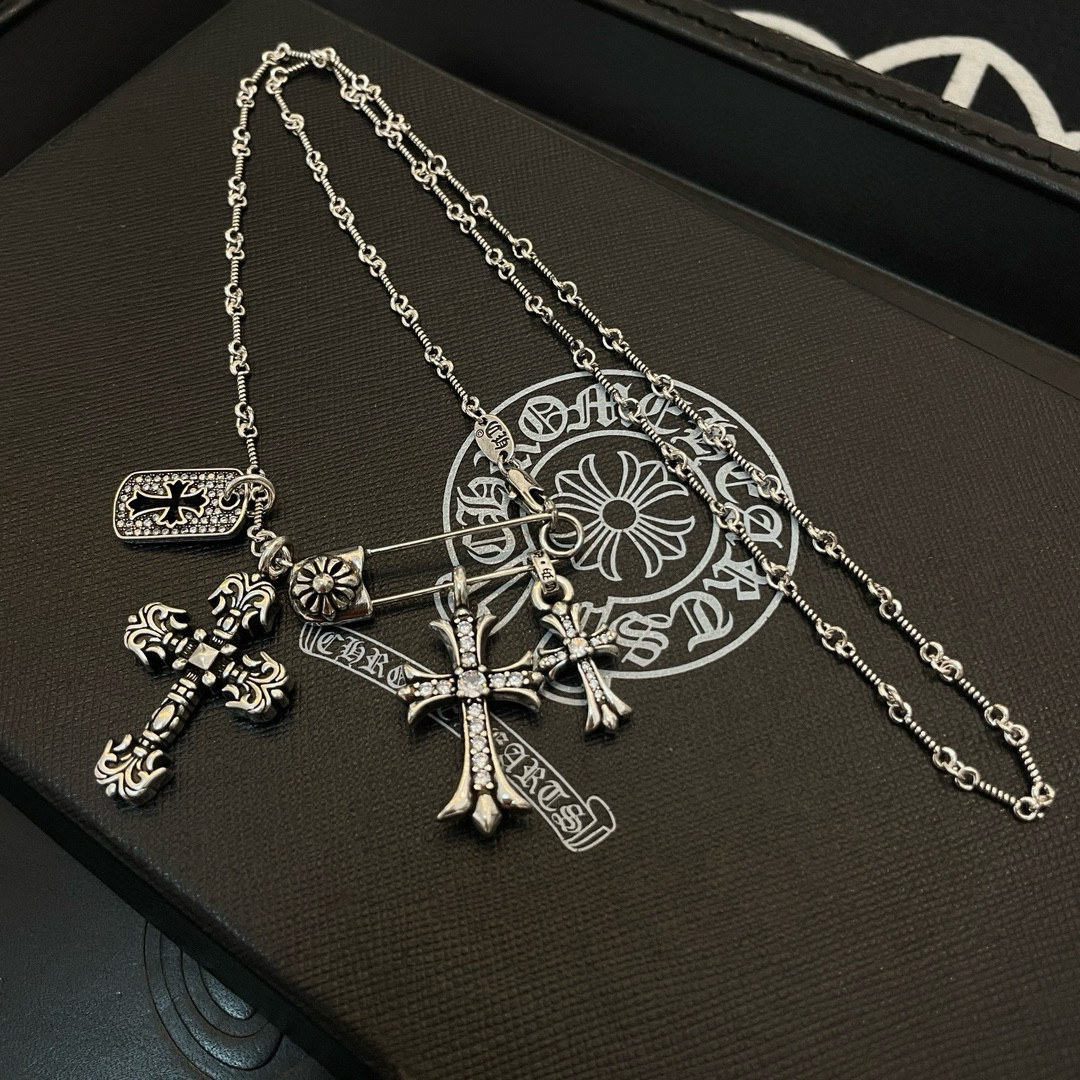  抖音/快手/ins/小红书/直播热门 ，新款【专柜品质】Chrome Hearts克罗心经典项链 ，四