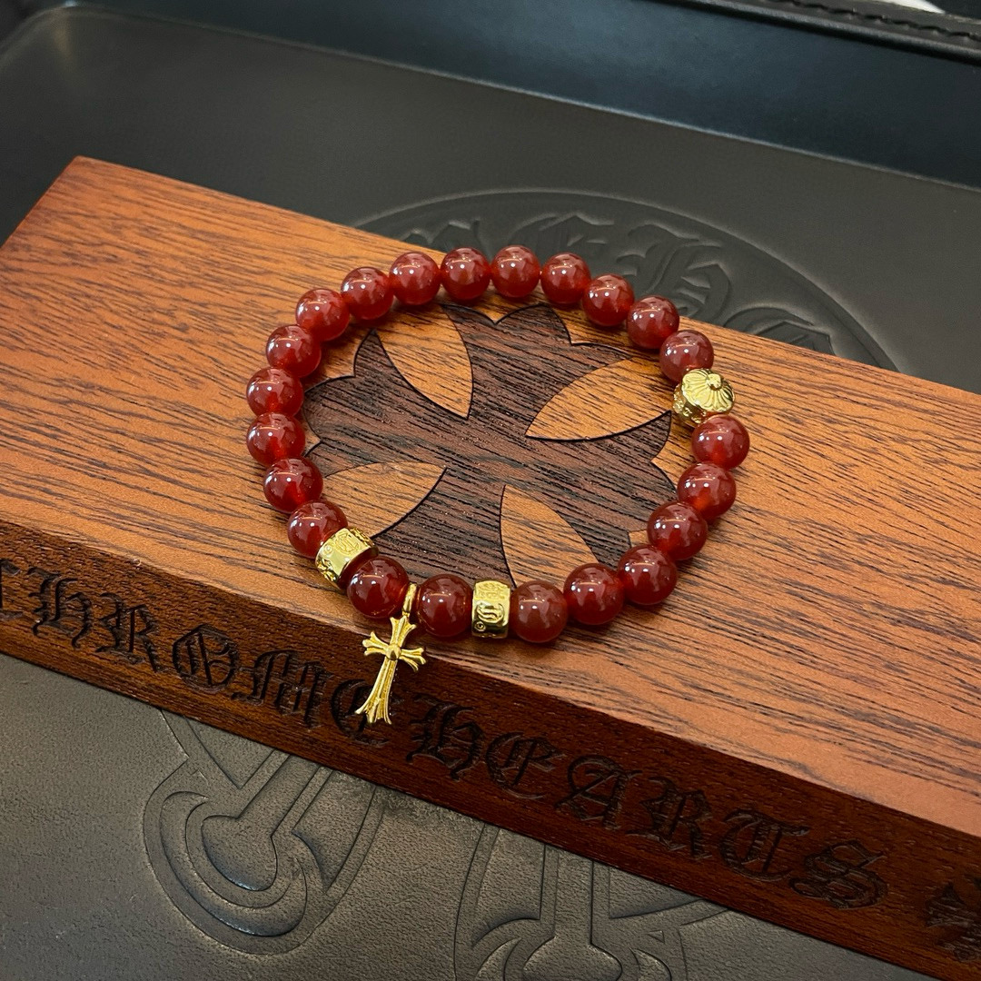  新款【专柜品质】Chrome Hearts克罗心 经典复古多元素手链 ，小红书热款，凹凸造型不同的花纹