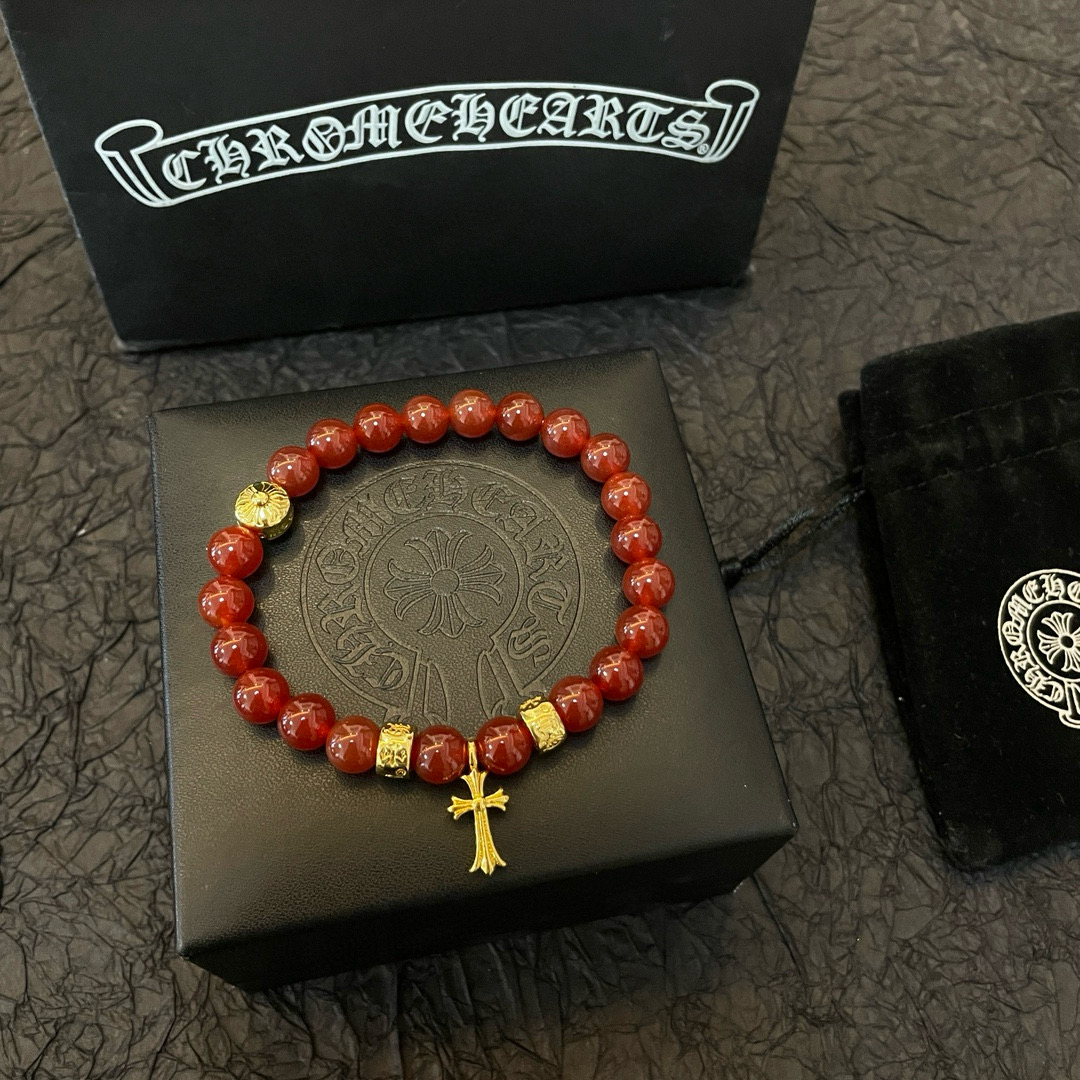  新款【专柜品质】Chrome Hearts克罗心 经典复古多元素手链 ，小红书热款，凹凸造型不同的花纹
