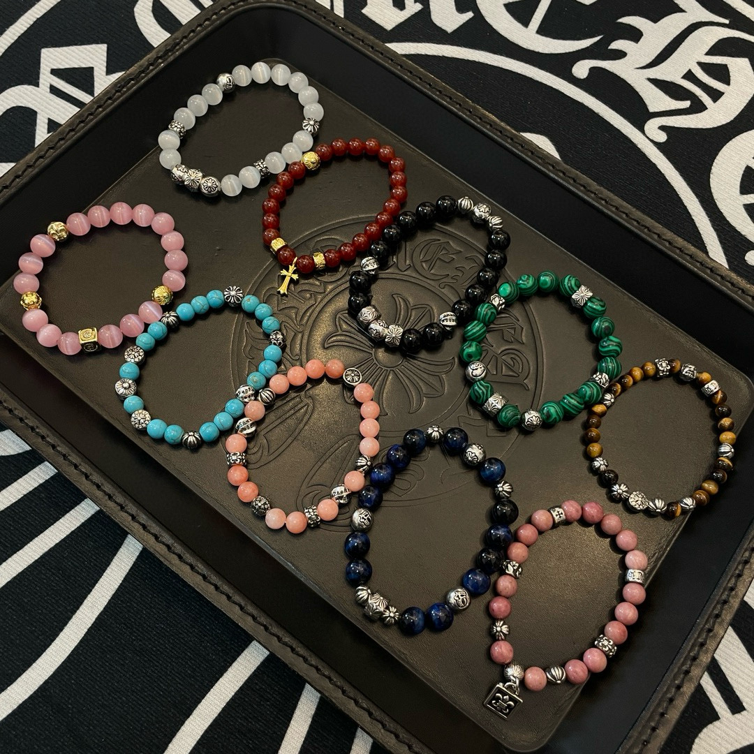  新款【专柜品质】Chrome Hearts克罗心 经典复古多元素手链 ，小红书热款，凹凸造型不同的花纹