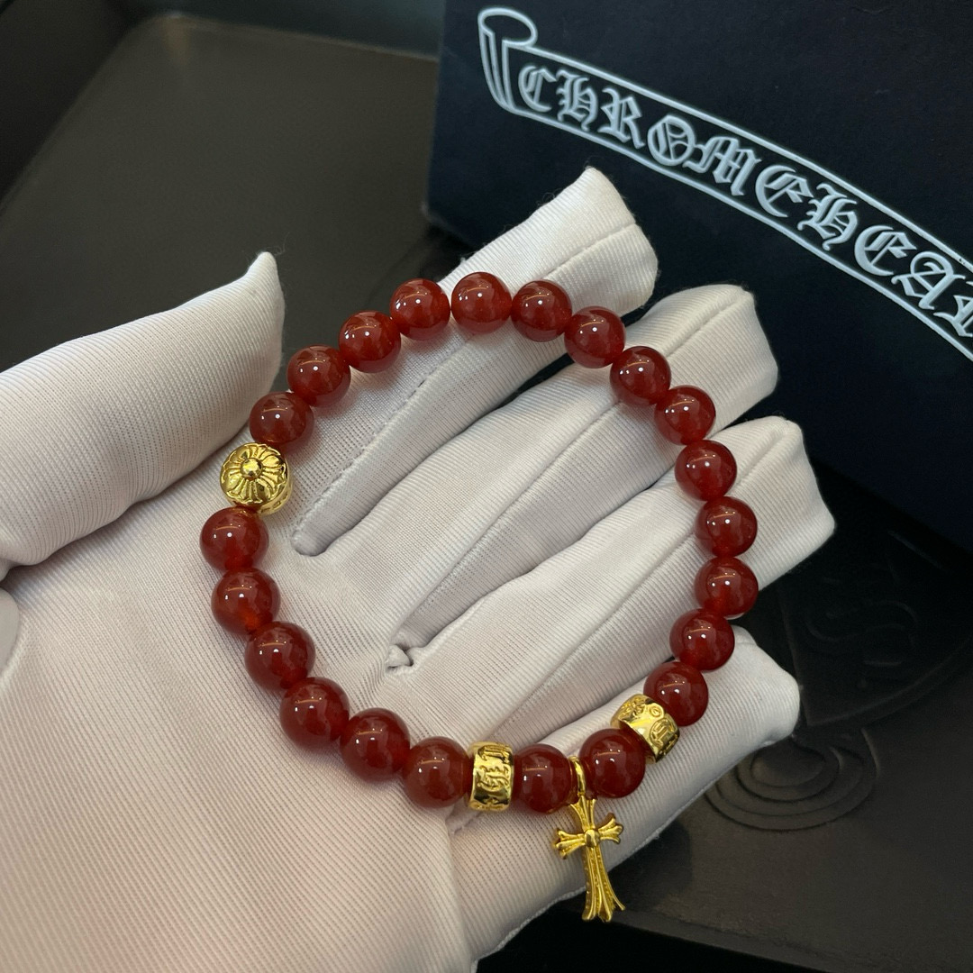  新款【专柜品质】Chrome Hearts克罗心 经典复古多元素手链 ，小红书热款，凹凸造型不同的花纹