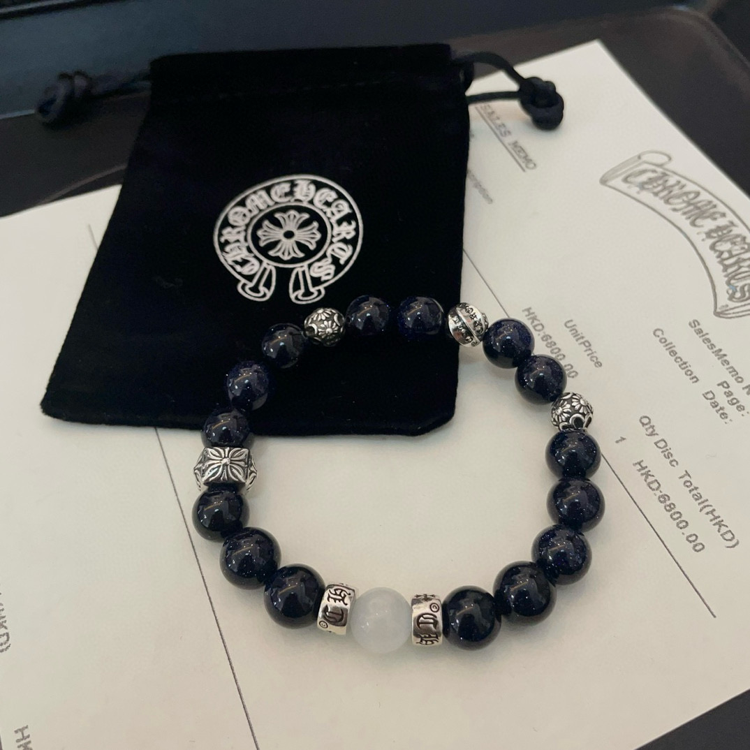  新款【专柜品质】Chrome Hearts克罗心 经典复古多元素手链手串，凹凸造型不同的花纹设计风格 
