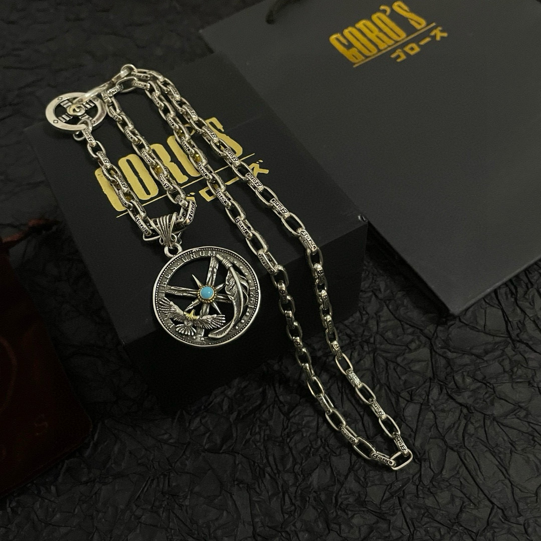 【新品上架】Goro’s高桥吾郎 复古羽毛圆牌吊坠 经典高桥项链  顶级版本 认准独家拍摄 主攻高端市场
