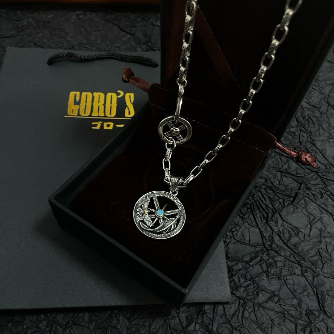 【新品上架】Goro’s高桥吾郎 复古羽毛圆牌吊坠 经典高桥项链  顶级版本 认准独家拍摄 主攻高端市场