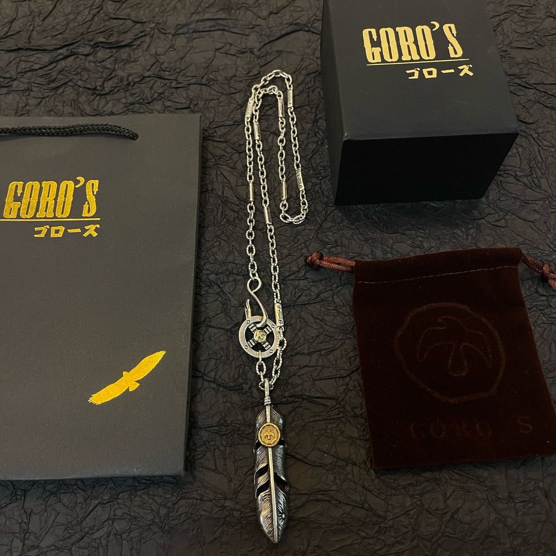 批    【新品上架】Goro’s高桥吾郎点金羽毛吊坠，高桥吾郎竹节项链，顶级版本，认准独家拍摄，主攻高