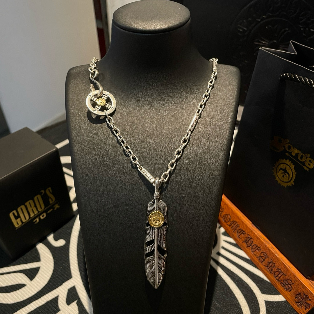 批    【新品上架】Goro’s高桥吾郎点金羽毛吊坠，高桥吾郎竹节项链，顶级版本，认准独家拍摄，主攻高