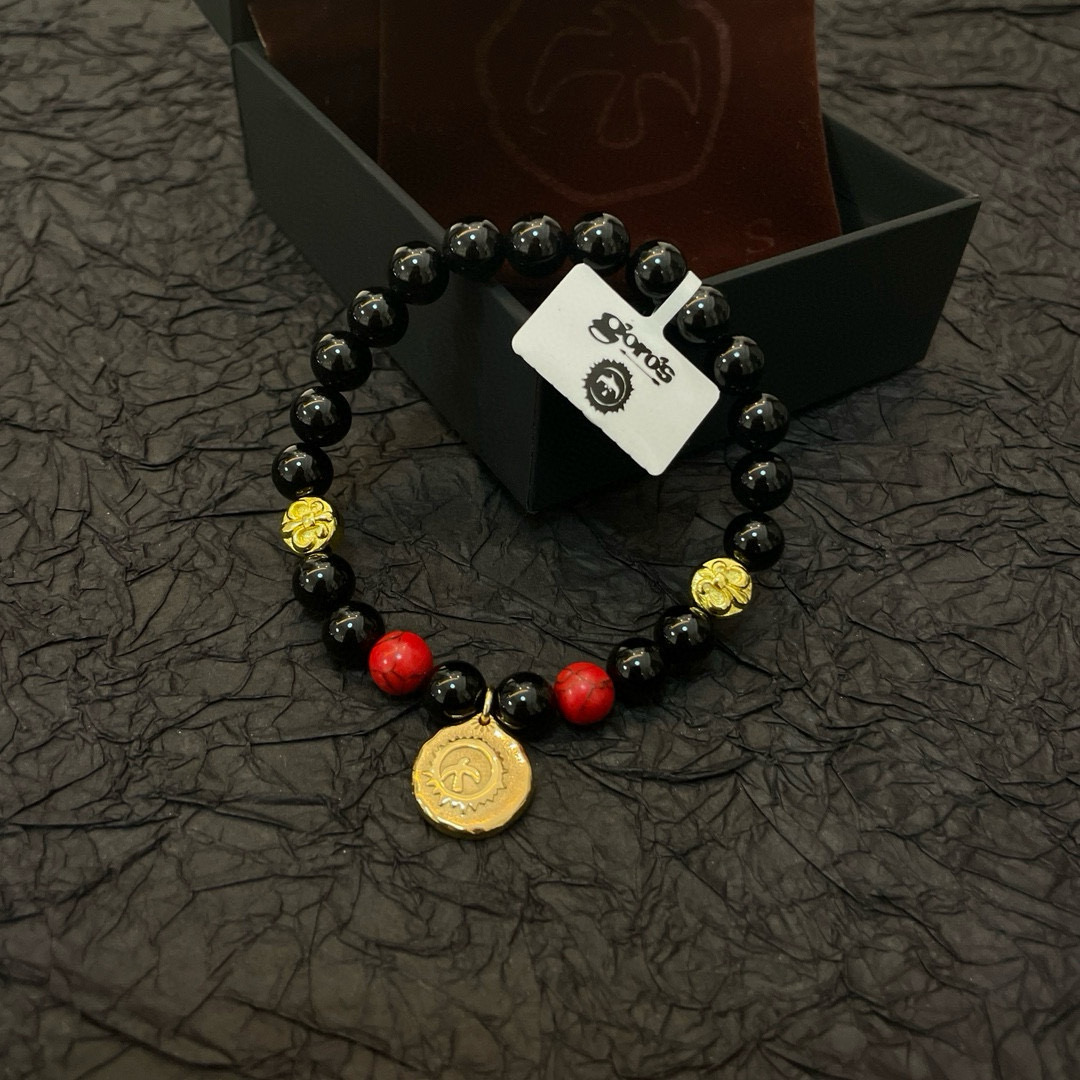 【新品上架】Goro’s高桥吾郎黑玛瑙小金牌手串手链，顶级版本 认准独家拍摄 主攻高端市场 绝对区别普通