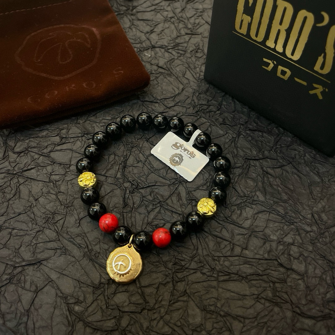 【新品上架】Goro’s高桥吾郎黑玛瑙小金牌手串手链，顶级版本 认准独家拍摄 主攻高端市场 绝对区别普通