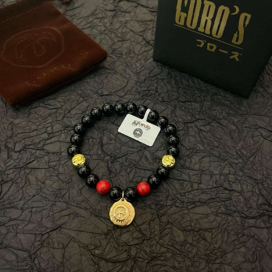 【新品上架】Goro’s高桥吾郎黑玛瑙小金牌手串手链，顶级版本 认准独家拍摄 主攻高端市场 绝对区别普通