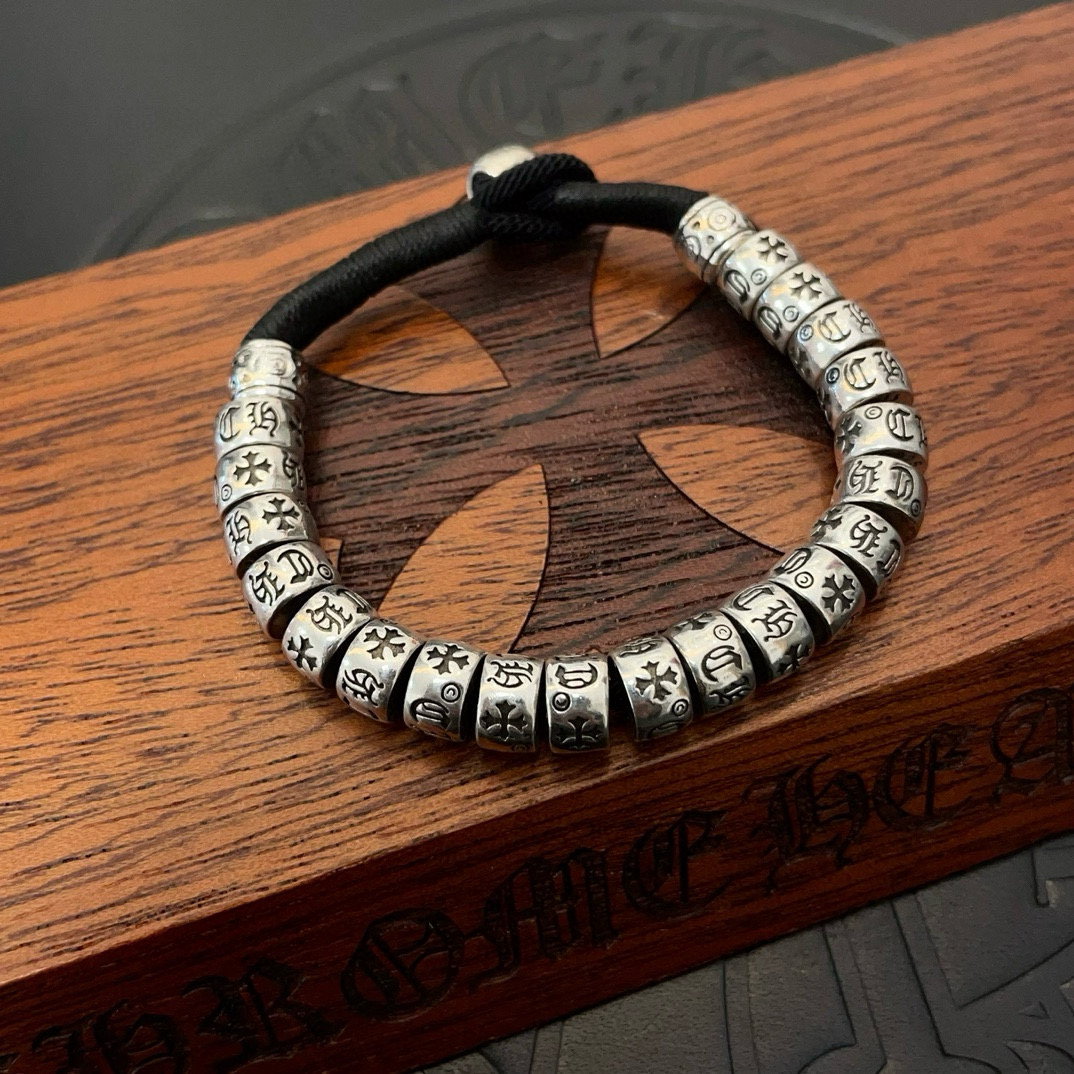 批  新款【专柜品质】Chrome Hearts克罗心经典复古手链 凹凸造型不同的花纹设计风格 呈现出与