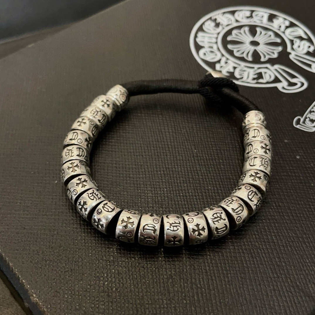 批  新款【专柜品质】Chrome Hearts克罗心经典复古手链 凹凸造型不同的花纹设计风格 呈现出与