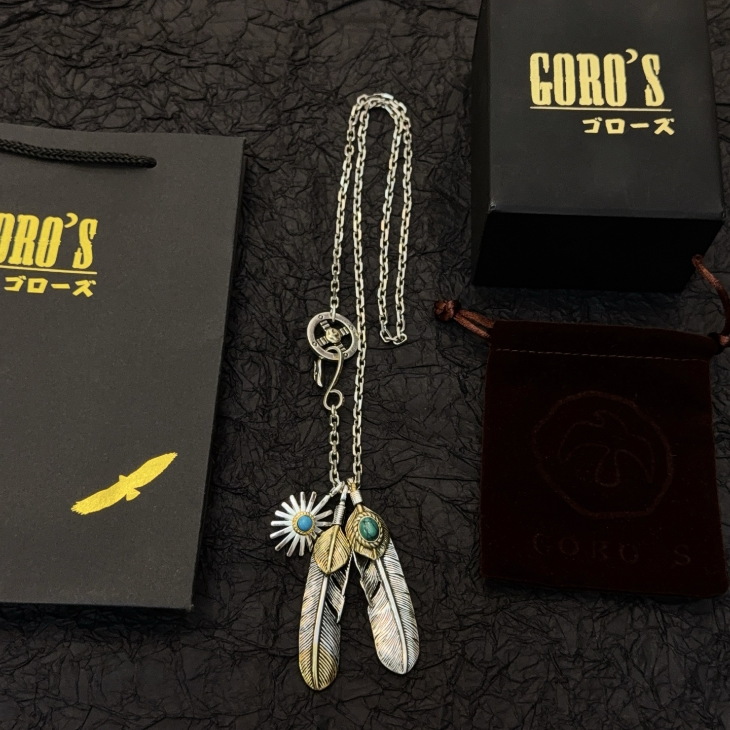 【新品上架】Goro’s高桥吾郎羽毛吊坠，高桥经典项链，顶级版本，认准独家拍摄，主攻高端市场 ，快手/i