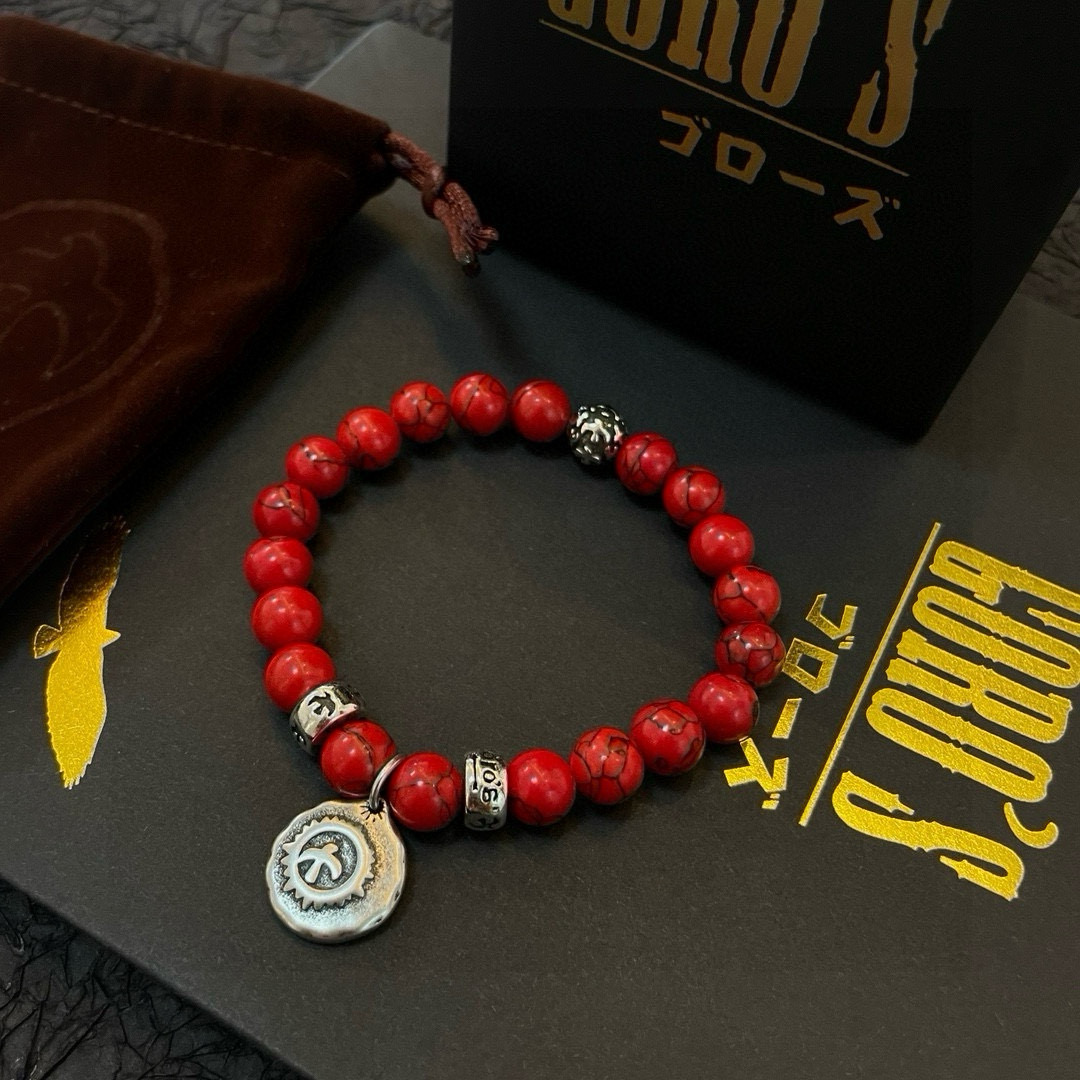批【新品上架】Goro’s高桥吾郎红松石小银牌手串手链，顶级版本 认准独家拍摄 主攻高端市场 绝对区别普