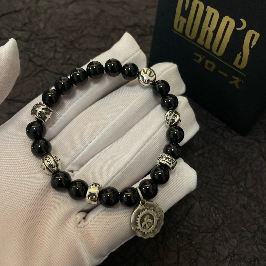 批【新品上架】Goro’s高桥吾郎黑曜石手串手链，顶级版本 认准独家拍摄 主攻高端市场 绝对区别普通版本