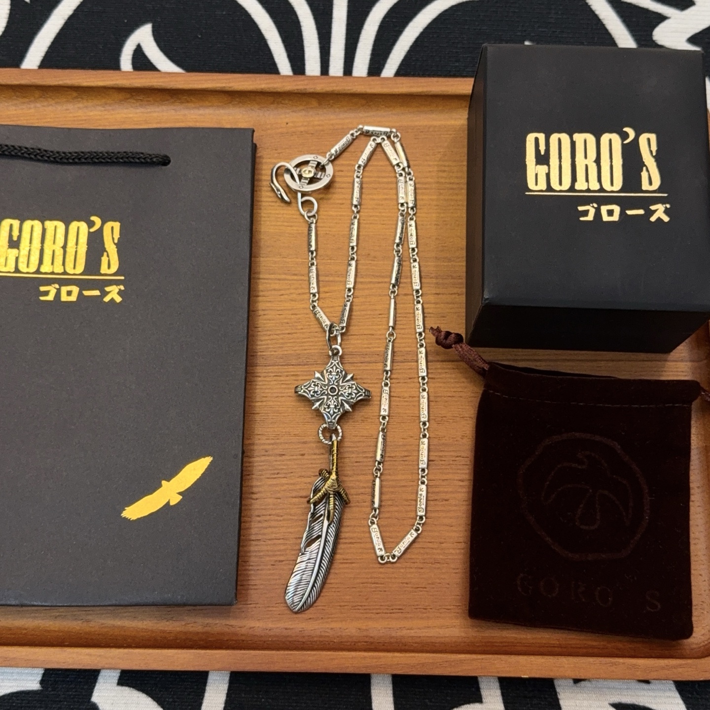 【新品上架】Goro’s高桥吾郎鹰爪羽毛吊坠，高桥经典项链，顶级版本，认准独家拍摄，主攻高端市场 ，快手