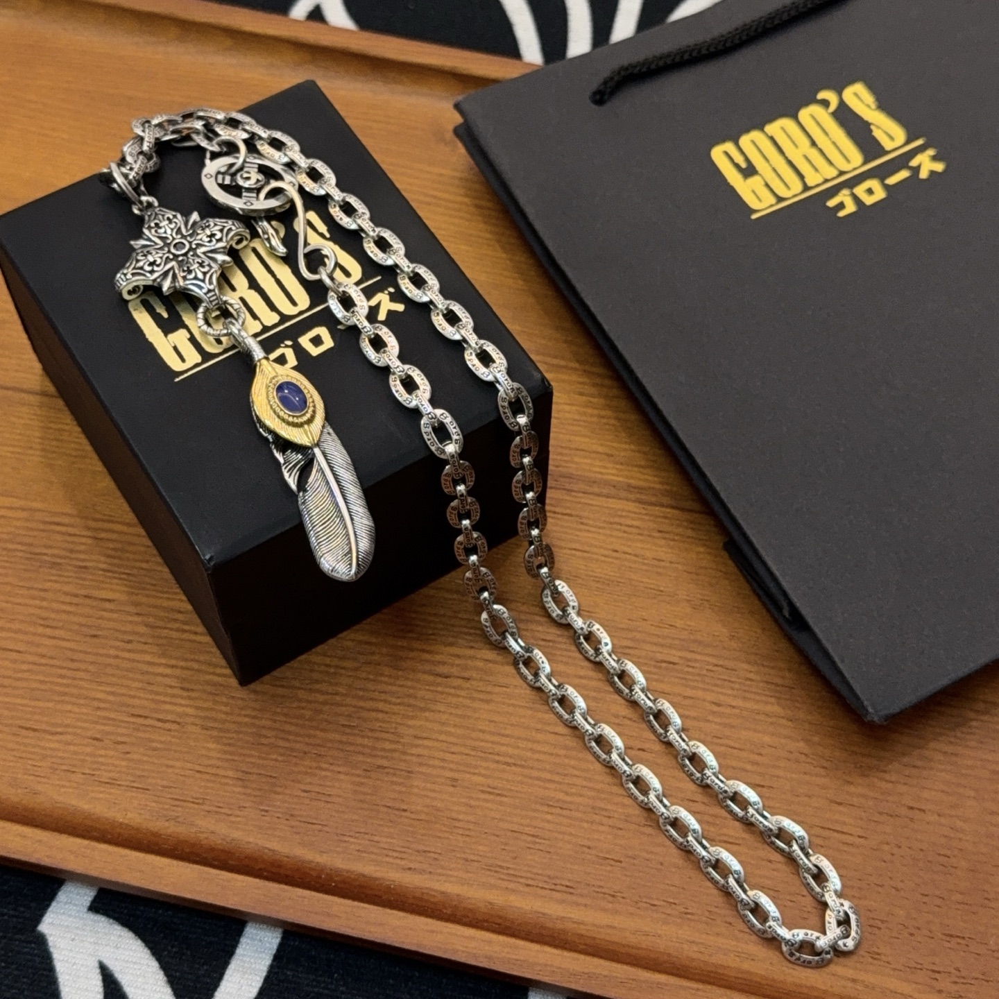【新品上架】Goro’s高桥吾郎羽毛吊坠，高桥经典项链，顶级版本，认准独家拍摄，主攻高端市场 ，快手/i
