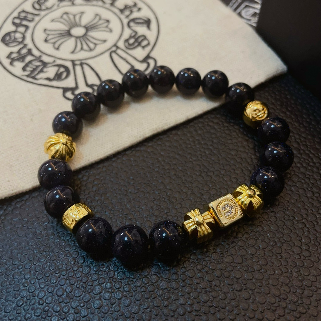 新款【专柜品质】Chrome Hearts克罗心 经典复古多元素手链手串，凹凸造型不同的花纹设计风格 呈