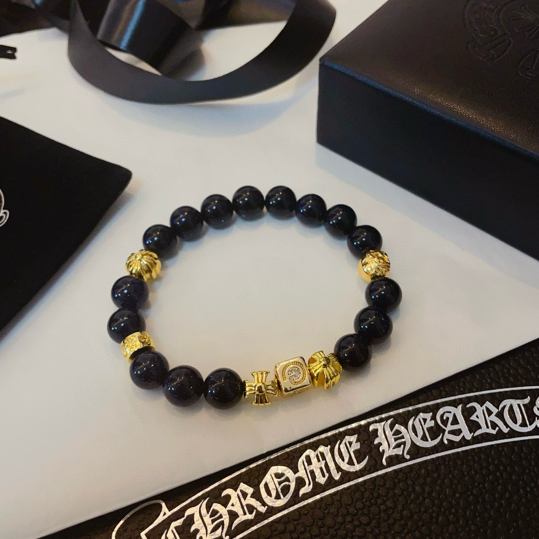 新款【专柜品质】Chrome Hearts克罗心 经典复古多元素手链手串，凹凸造型不同的花纹设计风格 呈