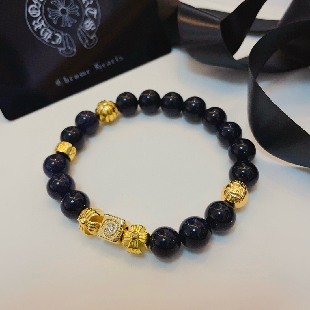 新款【专柜品质】Chrome Hearts克罗心 经典复古多元素手链手串，凹凸造型不同的花纹设计风格 呈