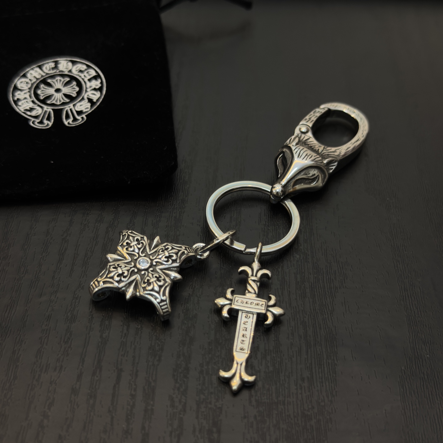 Chrome Hearts ❤️ 克罗心十字架钥匙扣 大龙虾扣 雕刻工艺 精工品质 纯手工打造 ～正品开