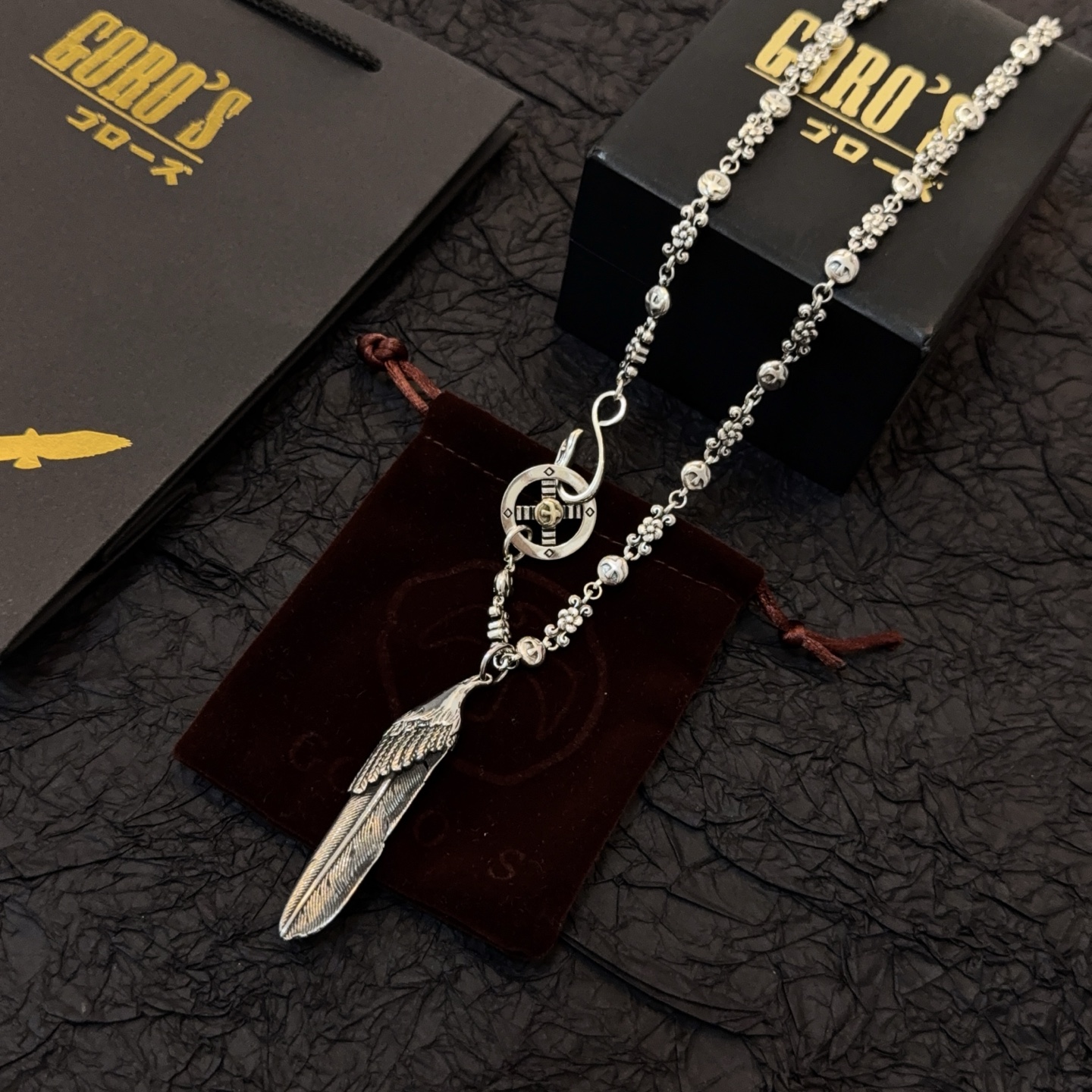 NO:543085,[New Products are on the Shelves] Goro Takahashi Goro Asuka Necklace, top version, recognized exclusive shooting, focusing on the high-end market, Kuaishou/ins/Xiaohongshu popular models, absolutely different from ordinary versions!  The details of the picture product are consistent with ZP!  Original production process, precision quality, purely handmade, authentic model opening, fashion essentials, both men and women can wear, same couple style, rock punk silver style, retro elements, trendy and versatile, same style on the official website, fine jewelry, necklace19860909【新品上架】Goro’s高桥吾郎飞鸟项链,顶级版本,认准独家拍摄,主攻高端市场 ,快手/ins/小红书热门款,绝对区别普通版本！图片产品细节与ZP一致！原版制作工艺 精工品质 纯手工打造 ～正品开模潮流时尚必备 男女均可佩戴 情侣款同款 摇滚朋克泰银风格 复古元素 潮流百搭 官网同款,饰品精品,necklace,Jewelry