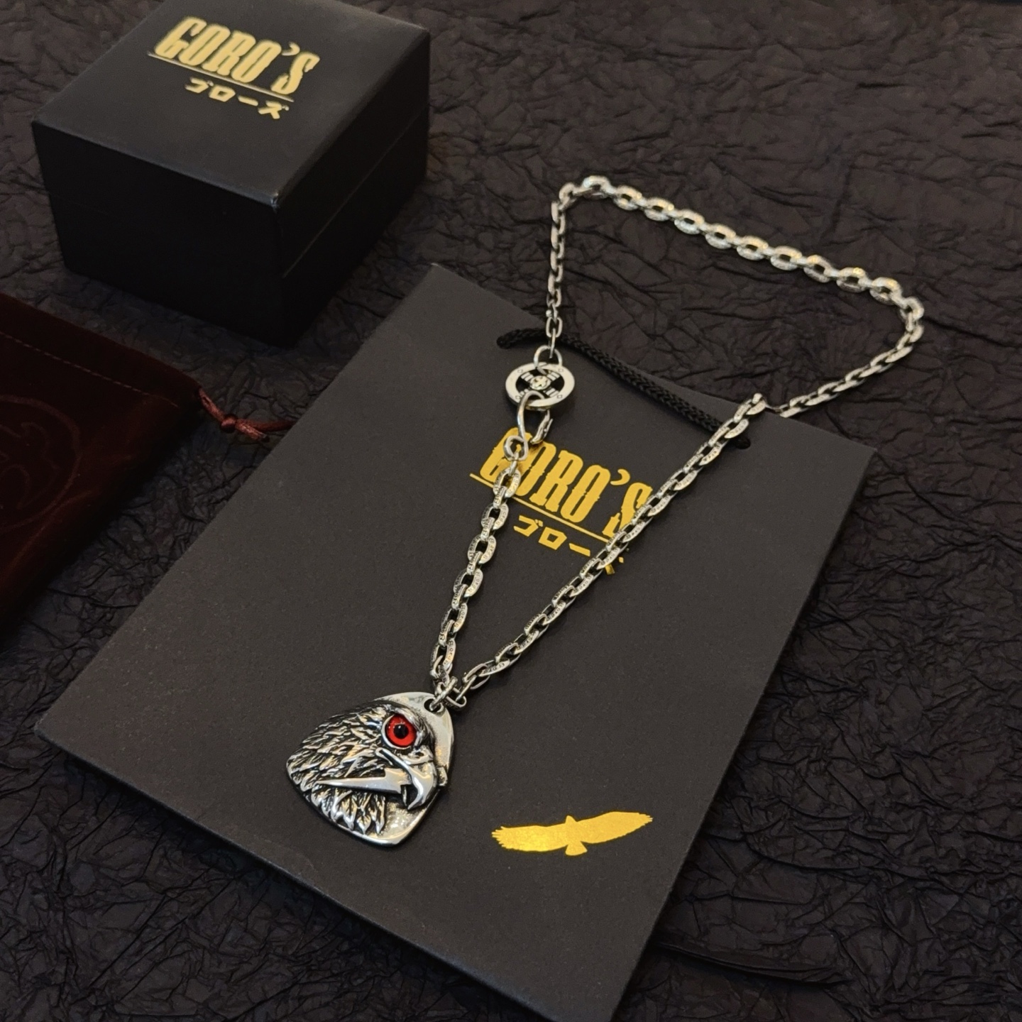💰150  【新品上架】Goro’s高桥吾郎鹰头项链，顶级版本，认准独家拍摄，主攻高端市场 ，快手/ins/小红书热门款，绝对区别普通版本！图片产品细节与ZP一致！原版制作工艺 精工品质 纯手工打造 ～正品开模💝潮流时尚必备 男女均可佩戴 情侣款同款 摇滚朋克泰银风格 复古元素 潮流百搭 官网同款❤️