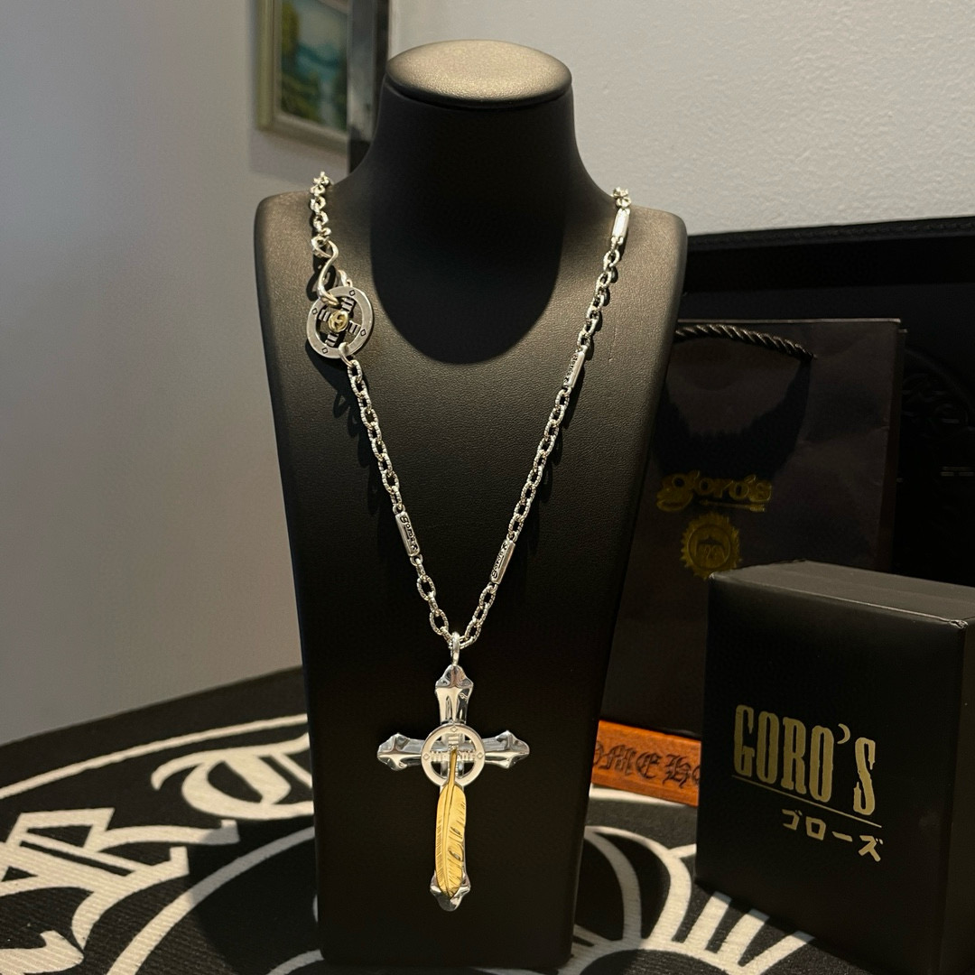 NO:582445,Batch [new products on the shelves] Goro’s Goro Takahashi Feather Cross Pendant, Takahashi Classic Bamboo Necklace, top version, exclusive photo shoot, focusing on the high-end market, Kuaishou/ins/Xiaohongshu popular model, absolutely different from the ordinary version!  The product details in the pictures are consistent with ZP!  Original production process, exquisite quality, purely handmade ~ Authentic mold opening, trendy and fashionable must-have, can be worn by both men and women, the same style for couples, rock punk Thai silver style, retro elements, trendy and versatile, the same style as the official website, boutique jewelry, necklace19860909批【新品上架】Goro’s高桥吾郎羽毛十字架吊坠,高桥经典竹节项链,顶级版本,认准独家拍摄,主攻高端市场 ,快手/ins/小红书热门款,绝对区别普通版本！图片产品细节与ZP一致！原版制作工艺 精工品质 纯手工打造 ～正品开模潮流时尚必备 男女均可佩戴 情侣款同款 摇滚朋克泰银风格 复古元素 潮流百搭 官网同款,饰品精品,necklace,Jewelry