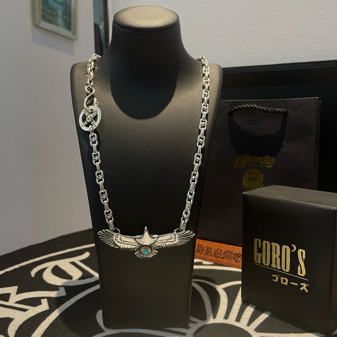 NO:641298,[New product on the shelves] Goro’s Goro Takahashi Eagle Necklace, the top version. Be sure to take exclusive photos and focus on the high-end market. It is absolutely different from the ordinary version!  The product details in the pictures are consistent with ZP!  Original production process, exquisite quality, purely handmade ~ Authentic mold opening, trendy and fashionable must-have, can be worn by both men and women, the same style for couples, rock punk Thai silver style, retro elements, trendy and versatile, the same style as the official website, boutique jewelry, necklace19860909【新品上架】Goro’s高桥吾郎老鹰项链,顶级版本 认准独家拍摄 主攻高端市场 绝对区别普通版本！图片产品细节与ZP一致！原版制作工艺 精工品质 纯手工打造 ～正品开模潮流时尚必备 男女均可佩戴 情侣款同款 摇滚朋克泰银风格 复古元素 潮流百搭 官网同款,饰品精品,necklace,Jewelry