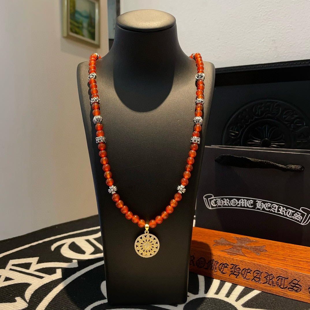 NO:643199,Chrome hearts new beaded necklace, classic and versatile, can also be wrapped around a few times and worn on the hand, dual-purpose, can be worn by both men and women, same style for couples, rock punk Thai silver style, retro elements, trendy and versatile, fine jewelry, chrome hearts, necklace19860909克罗心新款串珠项链,经典百搭,也可以多绕几圈戴在手上,一物两用,男女均可佩戴 情侣款同款 摇滚朋克泰银风格 复古元素 潮流百搭,饰品精品,chrome hearts,necklace,Jewelry