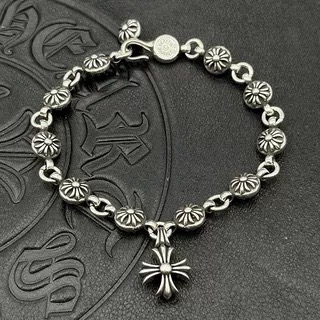 NO:643233,High version of Chrome Hearts retro cross flower bracelet with cross flower pendant, clear engraving, can be worn by both men and women, size 17-22cm, fine jewelry, chrome hearts, bracelet19860909高版本克罗心复古十字花手链带十字花吊坠 ,刻字清晰,男女均可佩戴 尺码17-22cm,饰品精品,chrome hearts,bracelet,Jewelry