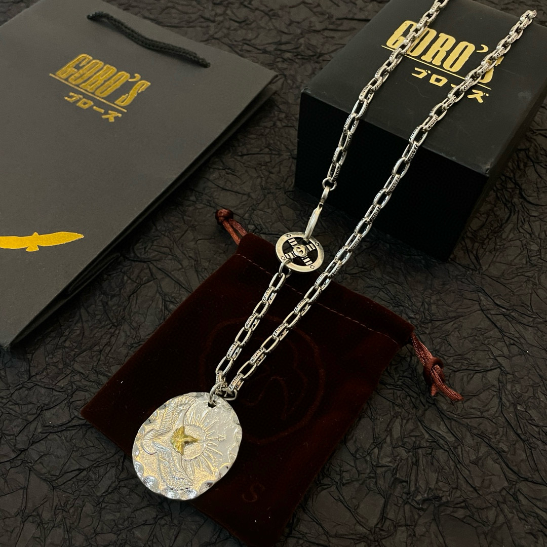 Goro's 批 【新品上架】Goro’s高桥吾郎银饼老鹰十字架吊坠 高桥吾郎字母项链 认准独家拍摄