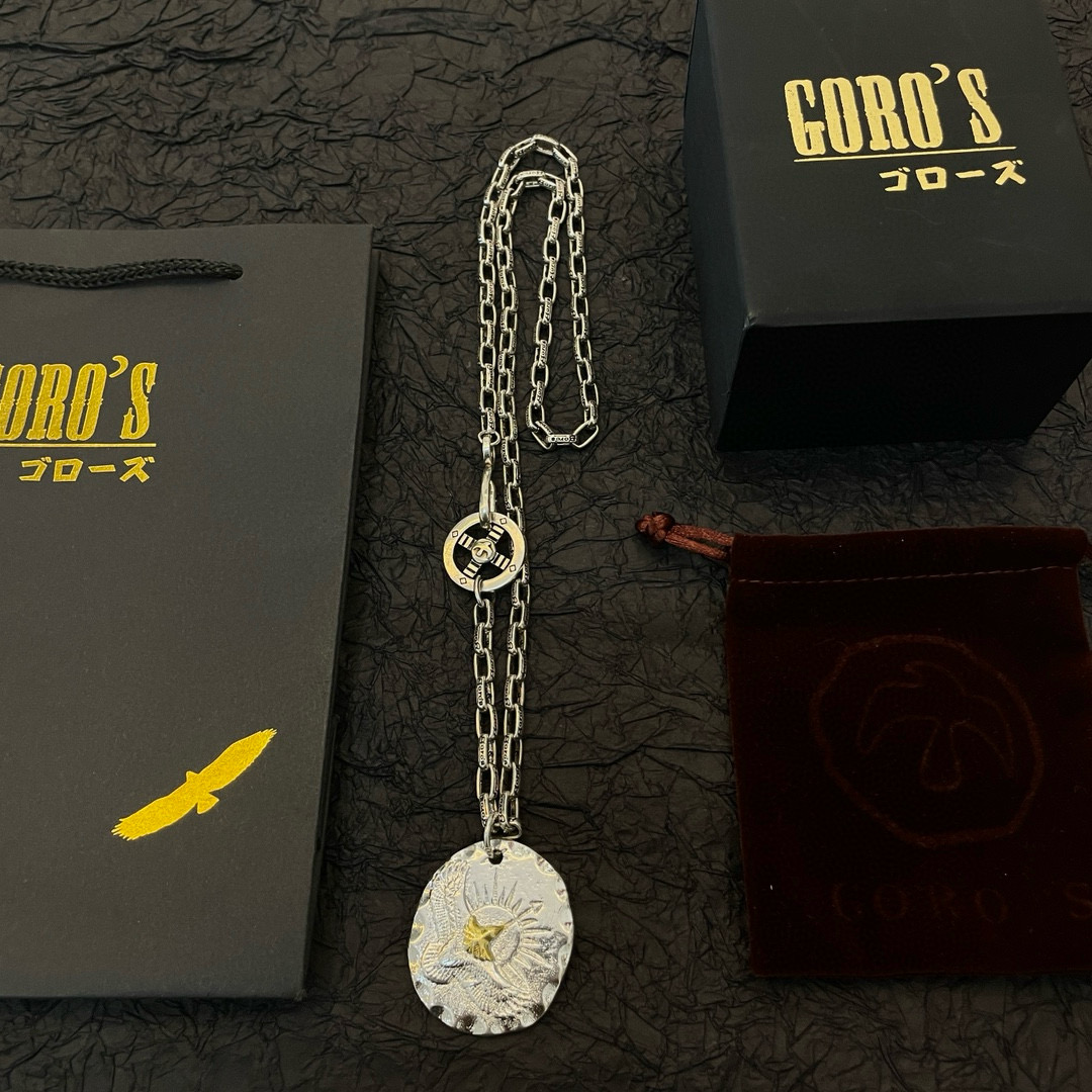 Goro's 批 【新品上架】Goro’s高桥吾郎银饼老鹰十字架吊坠 高桥吾郎字母项链 认准独家拍摄
