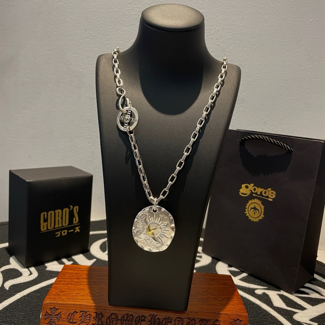 Goro's 批 【新品上架】Goro’s高桥吾郎银饼老鹰十字架吊坠 高桥吾郎字母项链 认准独家拍摄