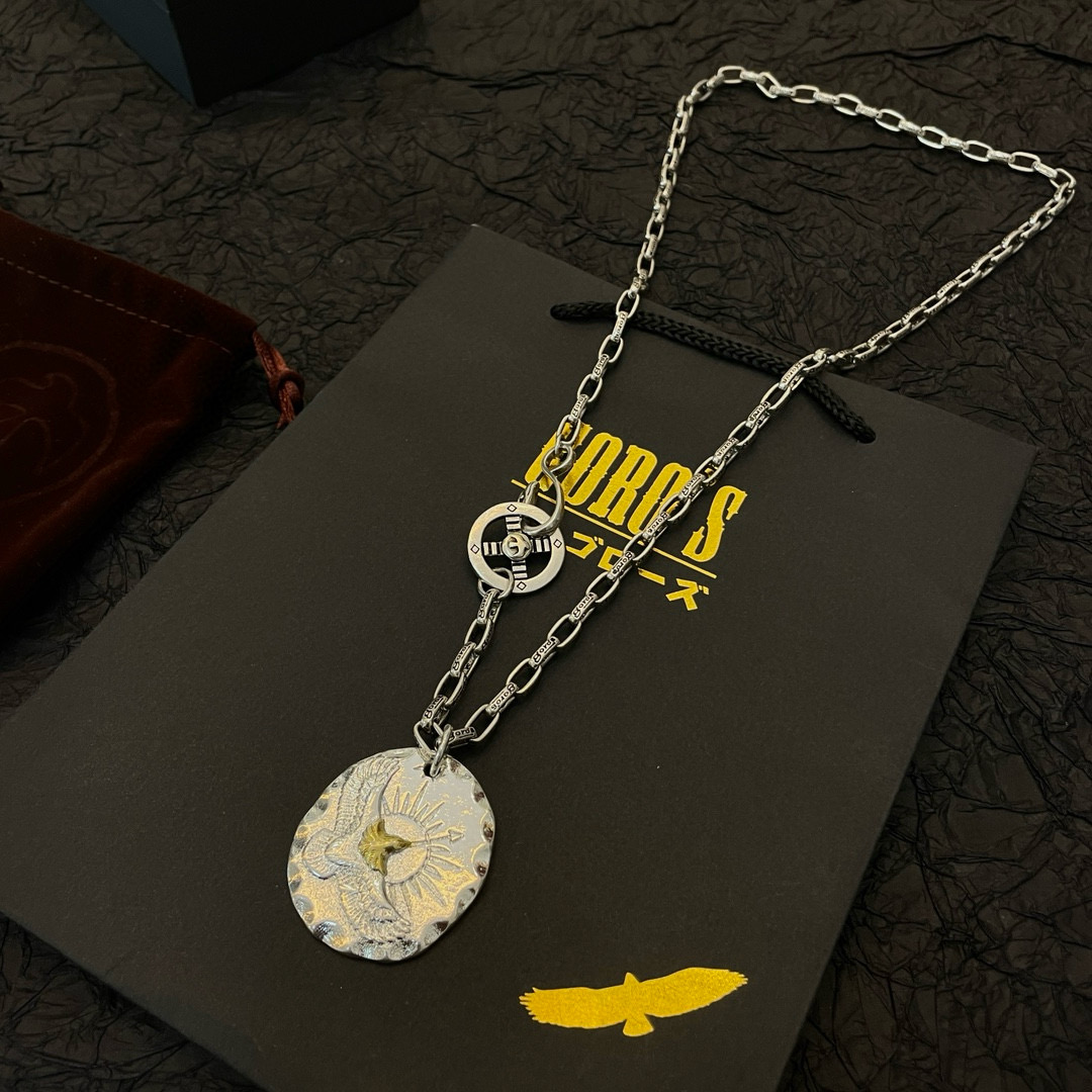 Goro's 批 【新品上架】Goro’s高桥吾郎银饼老鹰十字架吊坠 高桥吾郎字母项链 认准独家拍摄