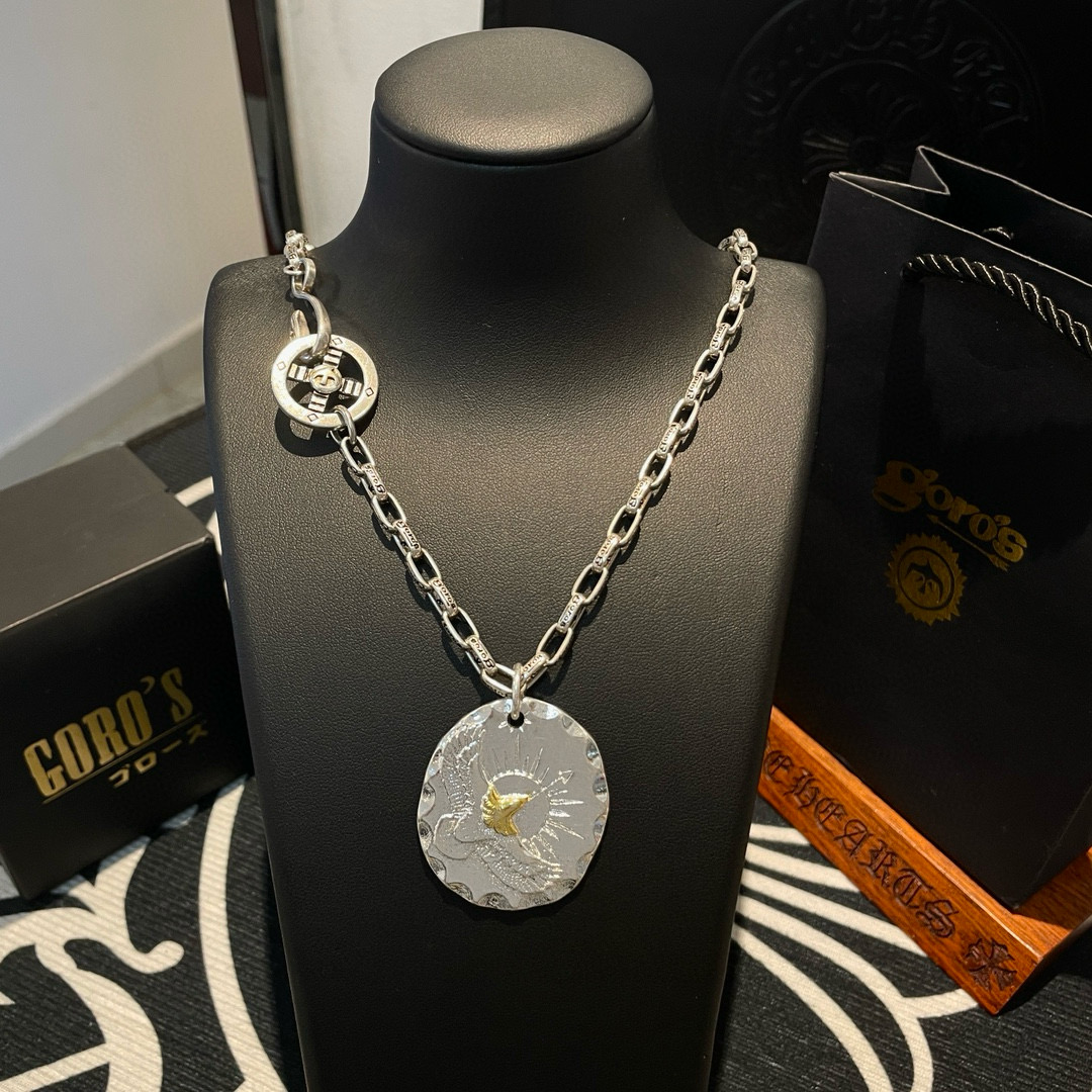 Goro's 批 【新品上架】Goro’s高桥吾郎银饼老鹰十字架吊坠 高桥吾郎字母项链 认准独家拍摄