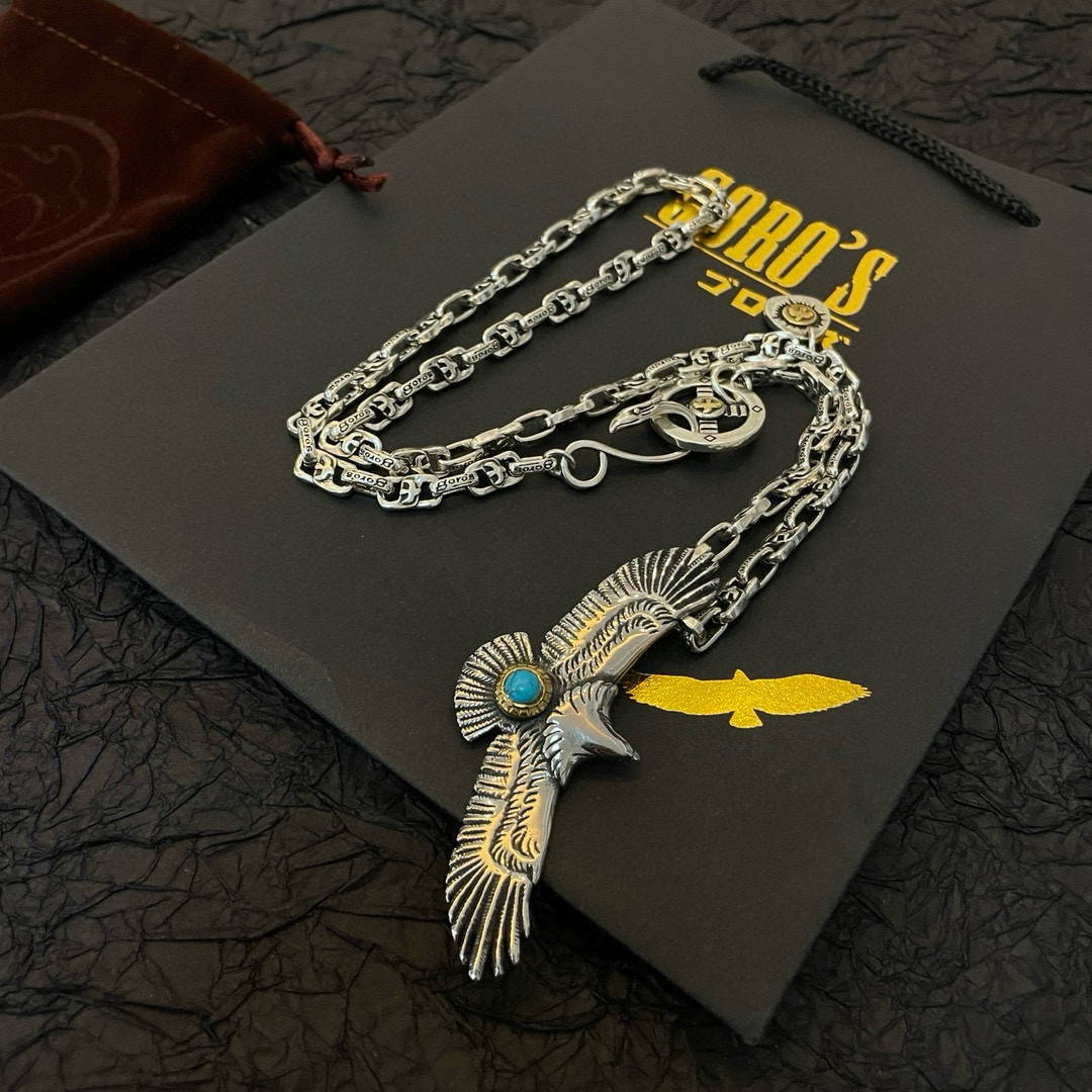 Goro's 批 【新品上架】Goro’s高桥吾郎松石老鹰吊坠 高桥 项链 认准独家拍摄 主攻高端市场