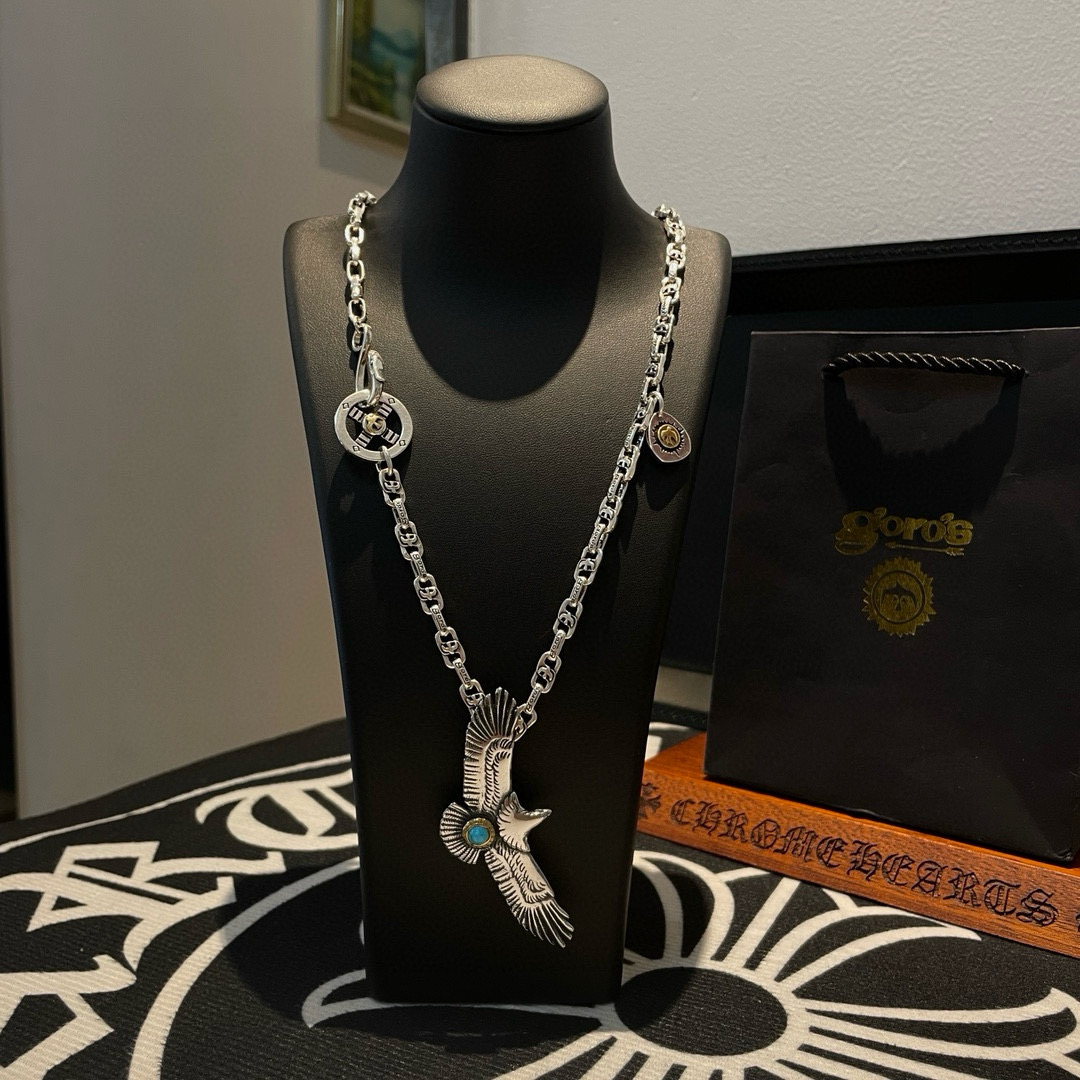 NO:643271,Batch [new product on the shelves] Goro’s Goro Takahashi turquoise eagle pendant, Takahashi classic necklace, top version, exclusive photo shoot, focusing on the high-end market, popular model on Kuaishou/ins/Xiaohongshu, absolutely different from the ordinary version!  The product details in the pictures are consistent with ZP!  Original production process, exquisite quality, purely handmade ~ Authentic mold opening, trendy and fashionable must-have, can be worn by both men and women, the same style for couples, rock punk Thai silver style, retro elements, trendy and versatile, the same style as the official website, boutique jewelry, necklace19860909批【新品上架】Goro’s高桥吾郎松石老鹰吊坠,高桥经典项链,顶级版本,认准独家拍摄,主攻高端市场 ,快手/ins/小红书热门款,绝对区别普通版本！图片产品细节与ZP一致！原版制作工艺 精工品质 纯手工打造 ～正品开模潮流时尚必备 男女均可佩戴 情侣款同款 摇滚朋克泰银风格 复古元素 潮流百搭 官网同款,饰品精品,necklace,Jewelry