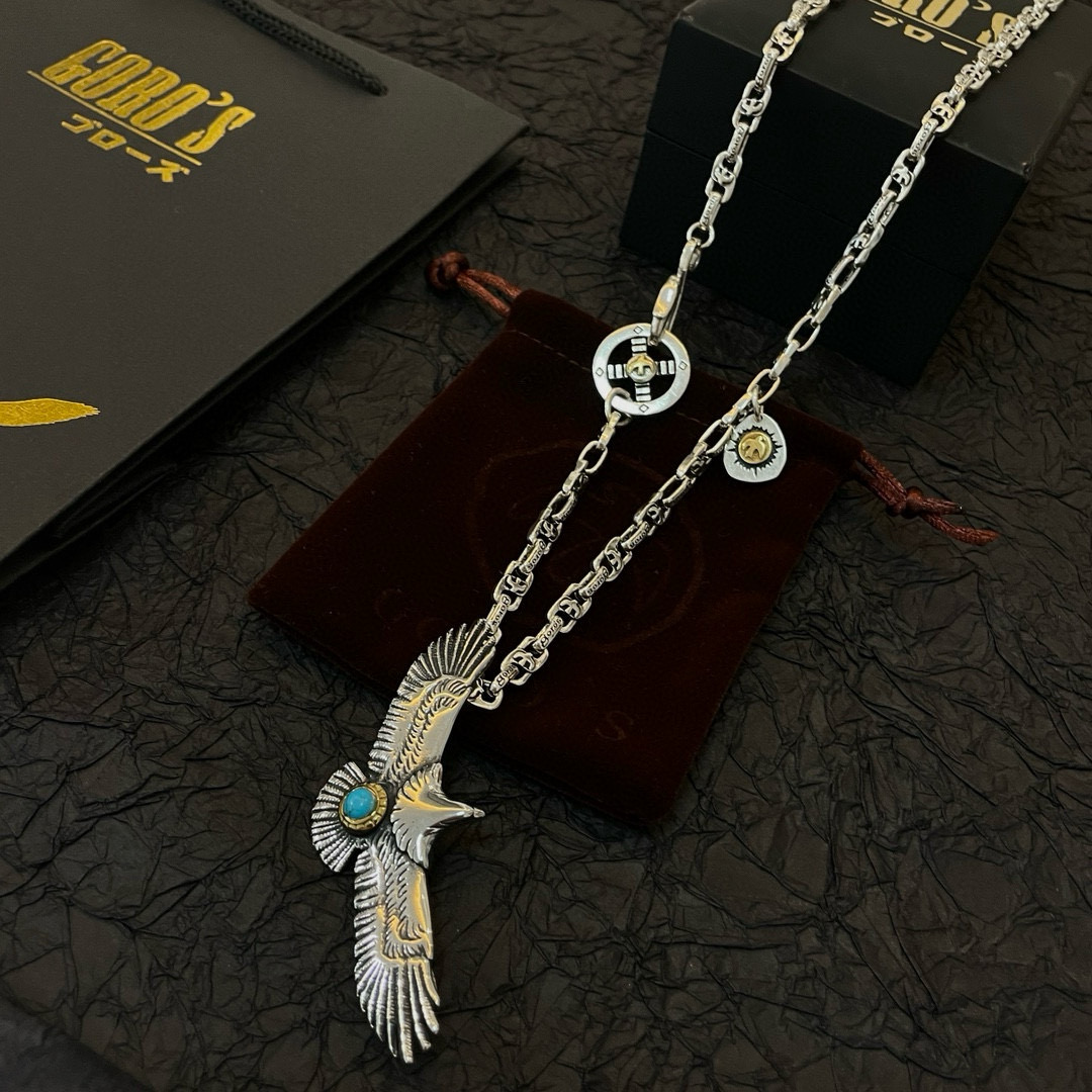 Goro's 批 【新品上架】Goro’s高桥吾郎松石老鹰吊坠 高桥 项链 认准独家拍摄 主攻高端市场