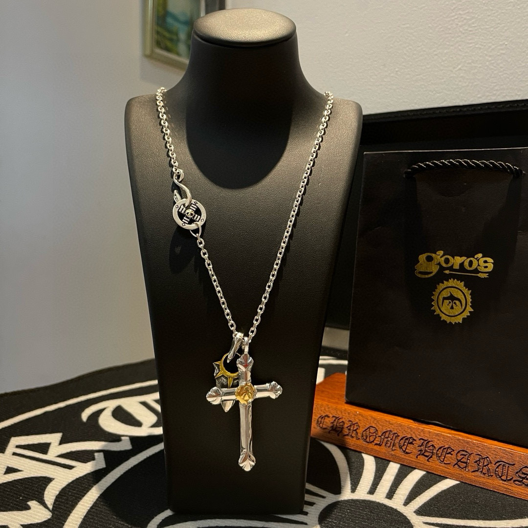 NO:643273,Batch [new product on the shelves] Goro’s Goro Takahashi Midas Gold Cross Pendant, Takahashi classic necklace, top version, exclusive photo shoot, focusing on the high-end market, popular model on Kuaishou/ins/Xiaohongshu, absolutely different from the ordinary version!  The product details in the pictures are consistent with ZP!  Original production process, exquisite quality, purely handmade ~ Authentic mold opening, trendy and fashionable must-have, can be worn by both men and women, the same style for couples, rock punk Thai silver style, retro elements, trendy and versatile, the same style as the official website, boutique jewelry, necklace19860909批【新品上架】Goro’s高桥吾郎点金十字架吊坠,高桥经典项链,顶级版本,认准独家拍摄,主攻高端市场 ,快手/ins/小红书热门款,绝对区别普通版本！图片产品细节与ZP一致！原版制作工艺 精工品质 纯手工打造 ～正品开模潮流时尚必备 男女均可佩戴 情侣款同款 摇滚朋克泰银风格 复古元素 潮流百搭 官网同款,饰品精品,necklace,Jewelry