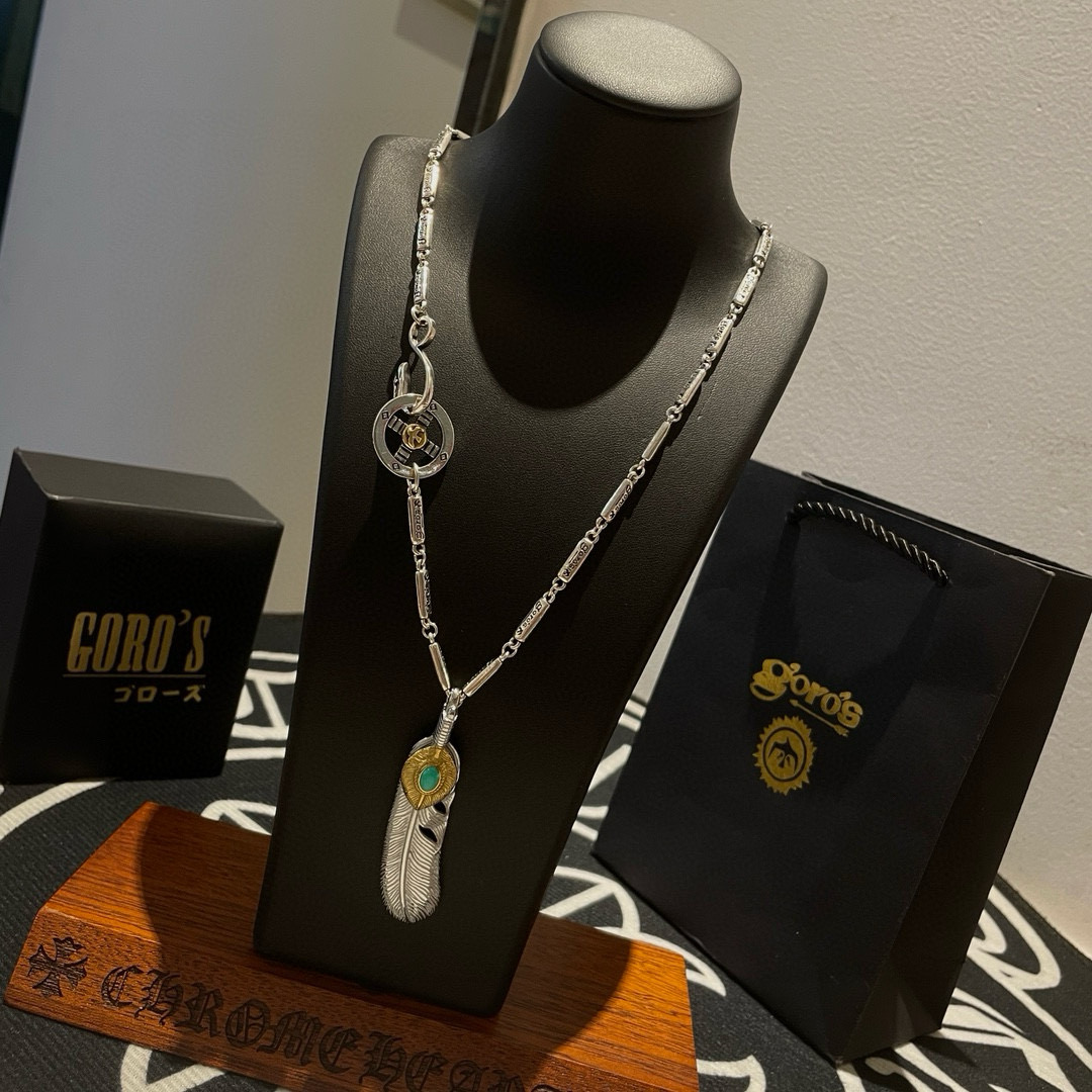 Goro's 批 【新品上架】Goro’s高桥吾郎松石羽毛吊坠 高桥 竹节项链 认准独家拍摄 主攻高端市场