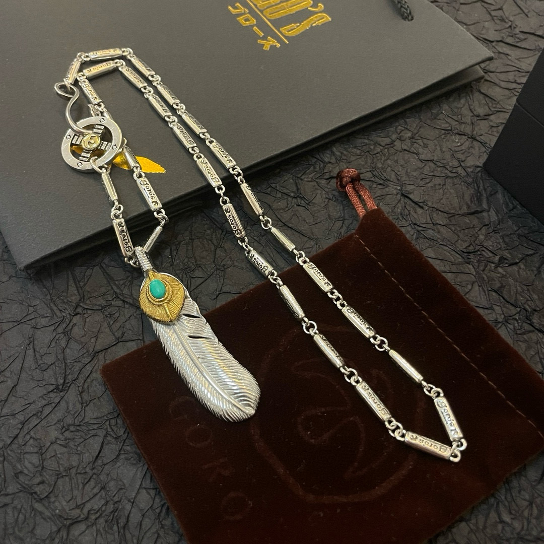 Goro's 批 【新品上架】Goro’s高桥吾郎松石羽毛吊坠 高桥 竹节项链 认准独家拍摄 主攻高端市场