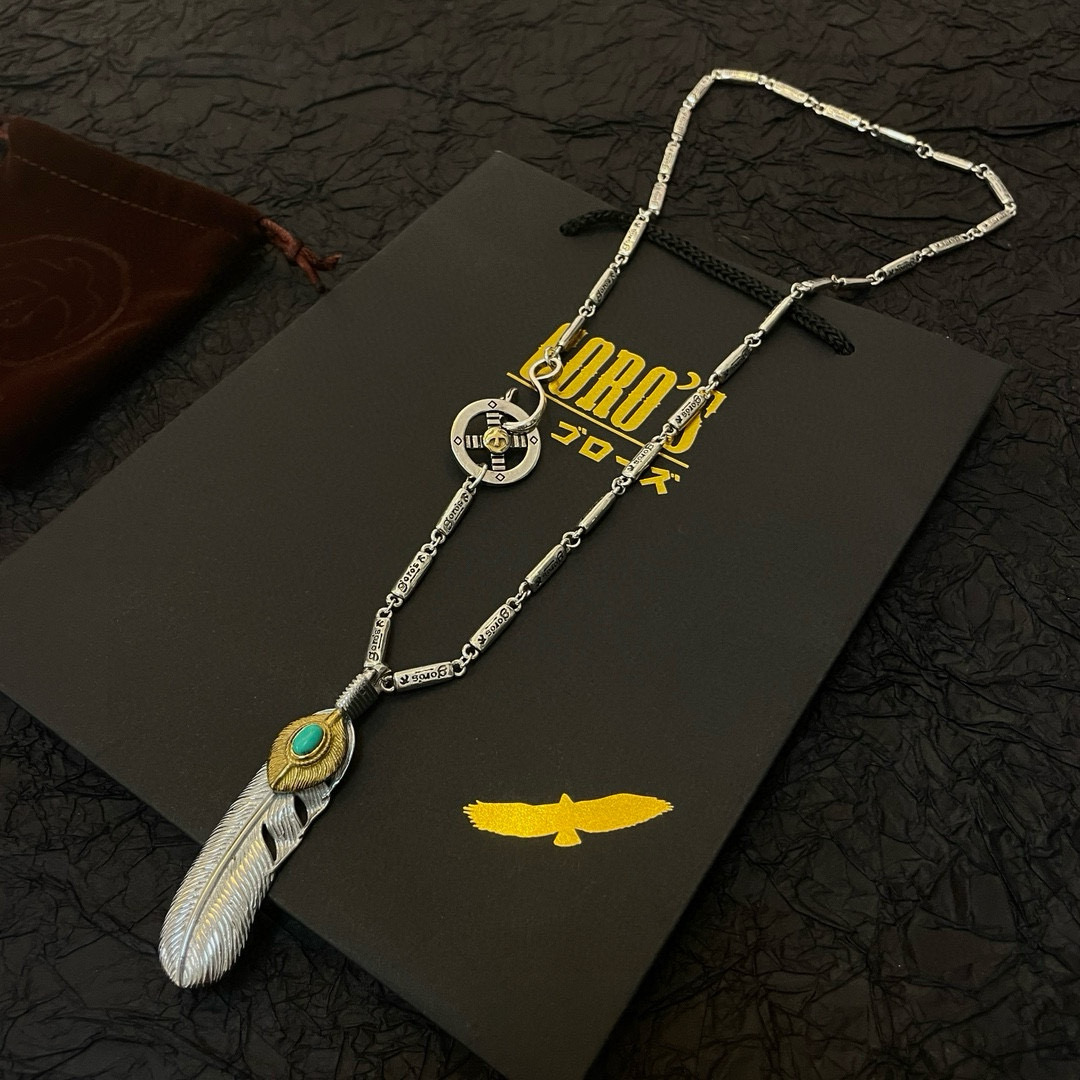 Goro's 批 【新品上架】Goro’s高桥吾郎松石羽毛吊坠 高桥 竹节项链 认准独家拍摄 主攻高端市场