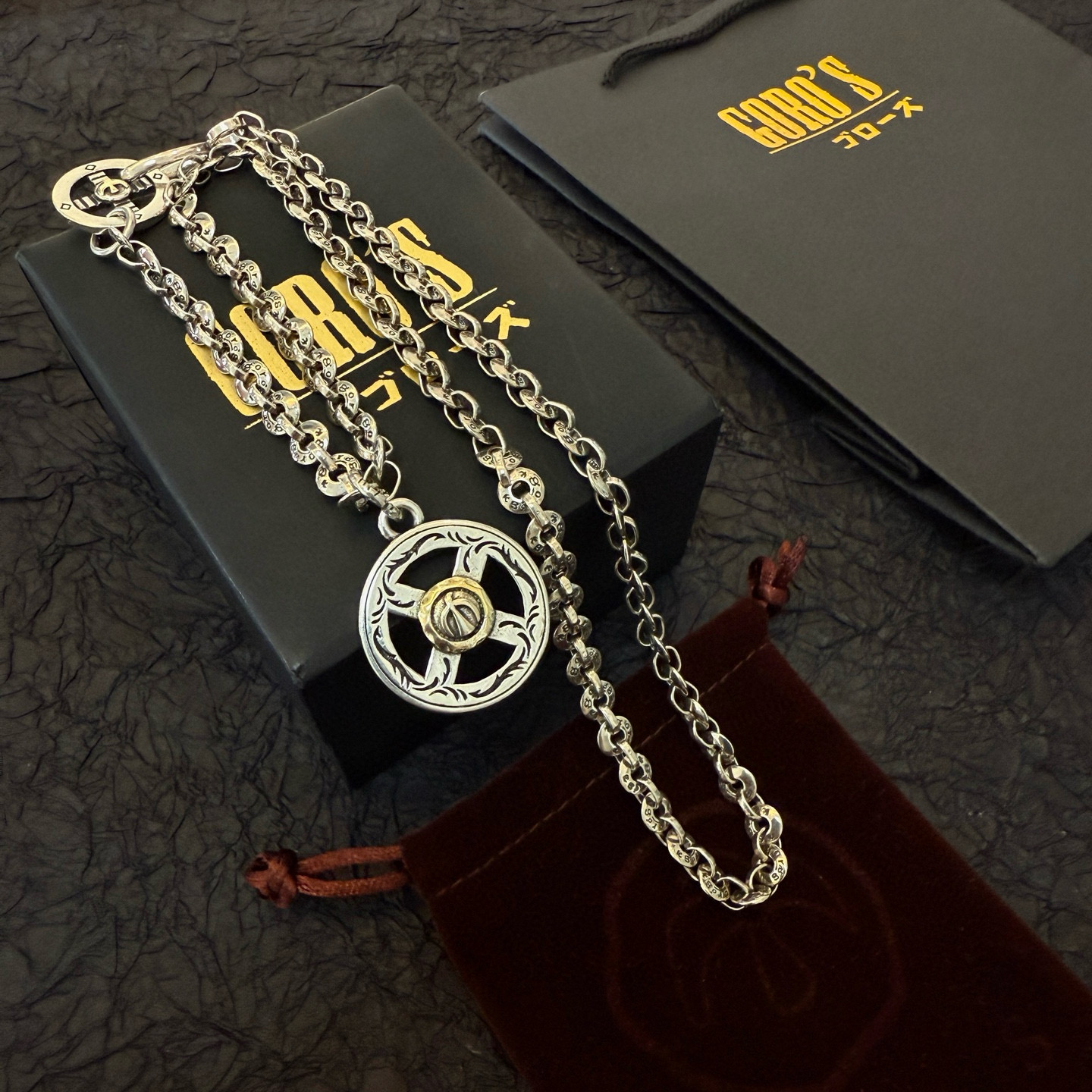 Goro's 新品上架Goro’s高桥吾郎点金圆牌吊坠 高桥吾郎项链 认准独家拍摄 主攻高端市场