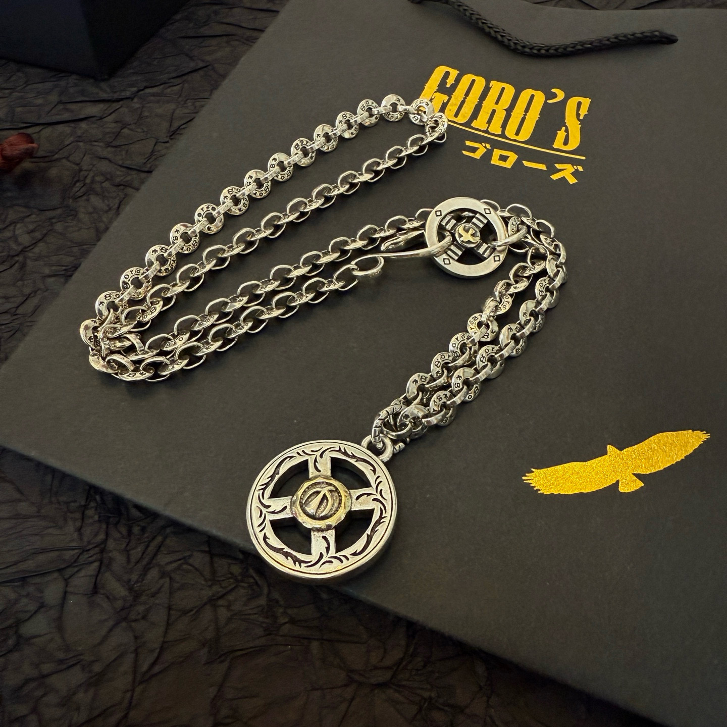 Goro's 新品上架Goro’s高桥吾郎点金圆牌吊坠 高桥吾郎项链 认准独家拍摄 主攻高端市场