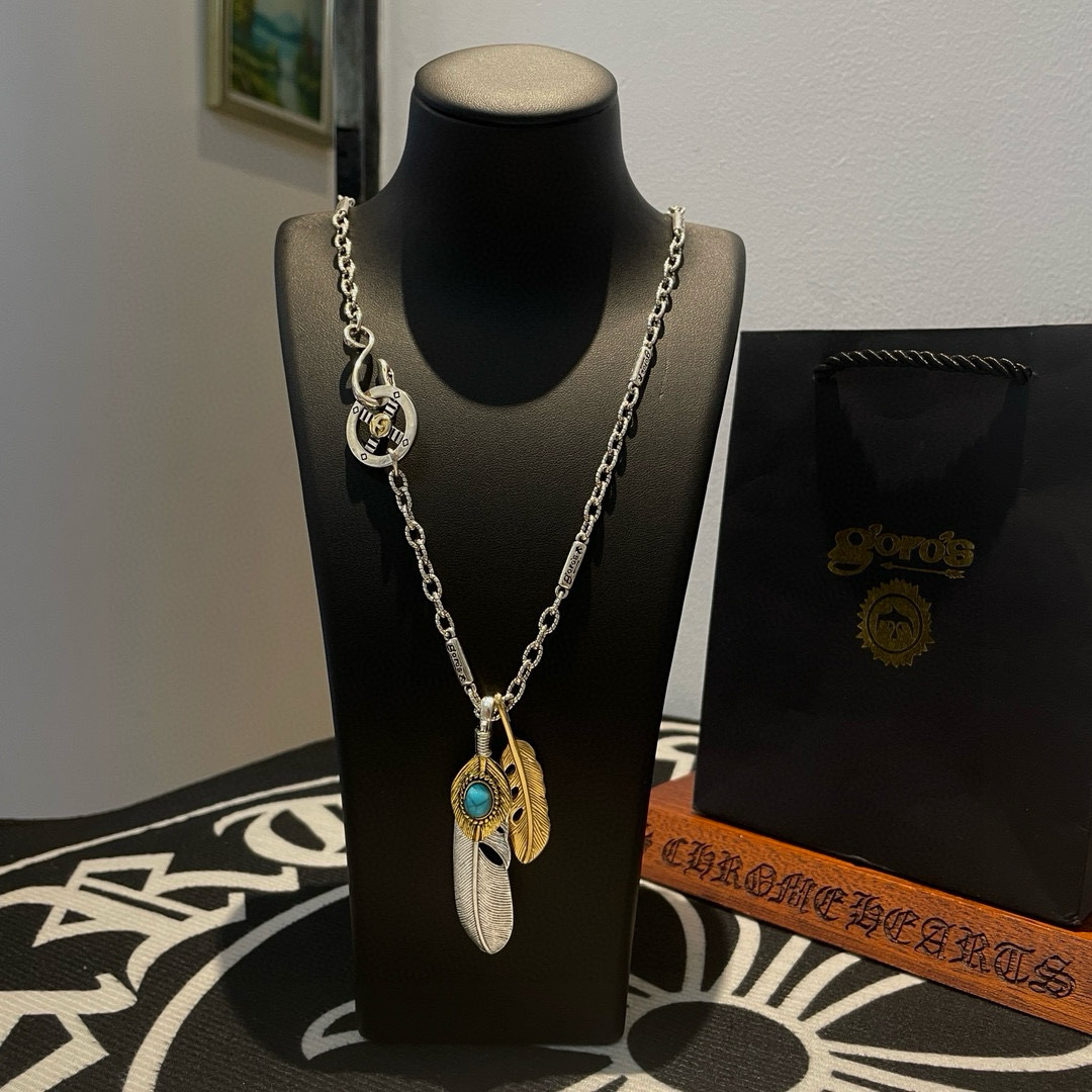 NO:678620,Batch of [new products on the shelves] Goro’s Takahashi Goro turquoise feather pendant, Takahashi classic bamboo necklace, top version, exclusive shooting, focusing on the high-end market, Kuaishou/ins/Xiaohongshu popular model, absolutely different from the ordinary version!  The product details in the pictures are consistent with ZP!  Original production process, exquisite quality, purely handmade ~ Authentic mold opening, trendy and fashionable must-have, can be worn by both men and women, the same style for couples, rock punk Thai silver style, retro elements, trendy and versatile, the same style as the official website, boutique jewelry, necklace19860909批【新品上架】Goro’s高桥吾郎松石羽毛吊坠,高桥经典竹节项链,顶级版本,认准独家拍摄,主攻高端市场 ,快手/ins/小红书热门款,绝对区别普通版本！图片产品细节与ZP一致！原版制作工艺 精工品质 纯手工打造 ～正品开模潮流时尚必备 男女均可佩戴 情侣款同款 摇滚朋克泰银风格 复古元素 潮流百搭 官网同款,饰品精品,necklace,Jewelry