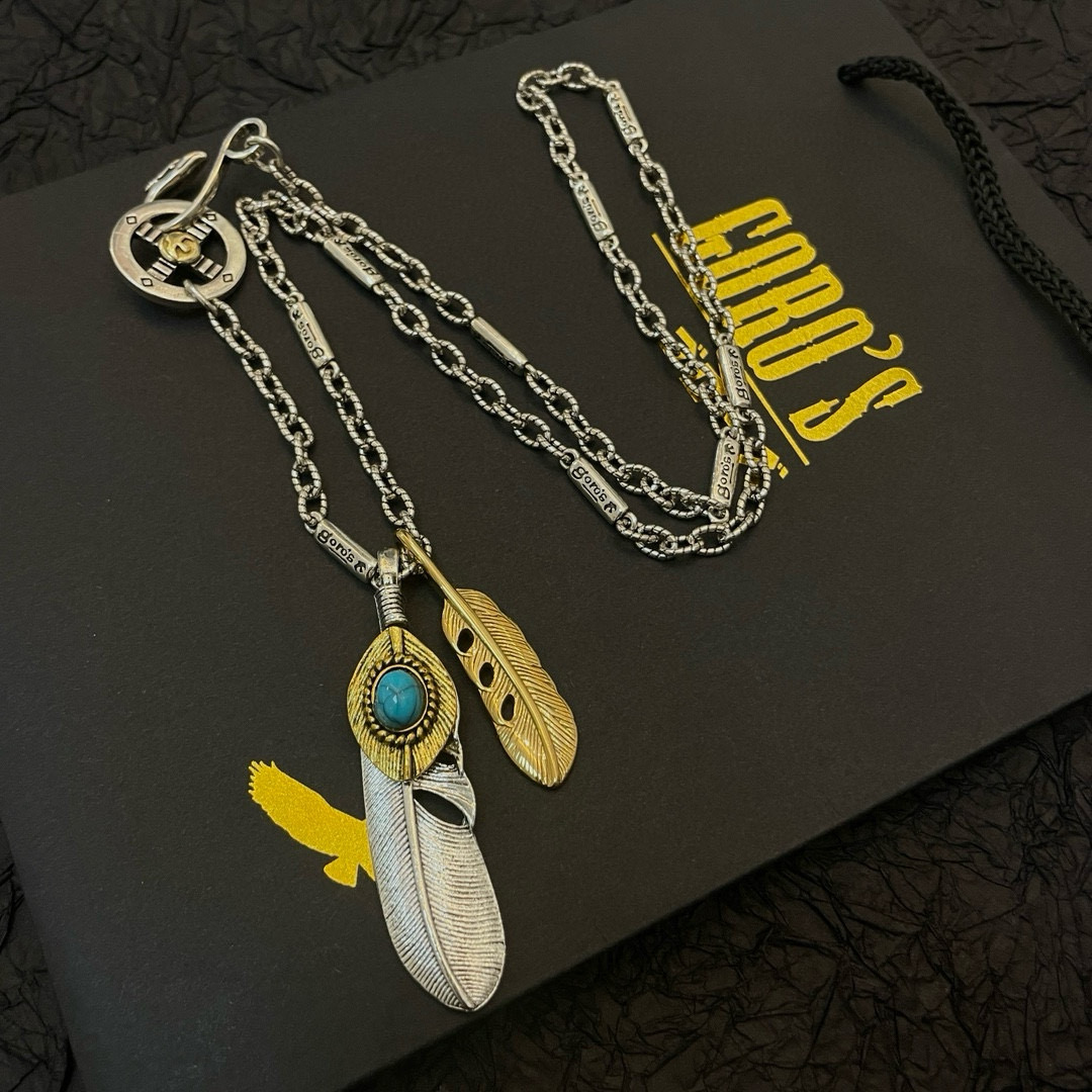 Goro's 新品上架Goro’s高桥吾郎松石羽毛吊坠 高桥 竹节项链 认准独家拍摄 主攻高端市场