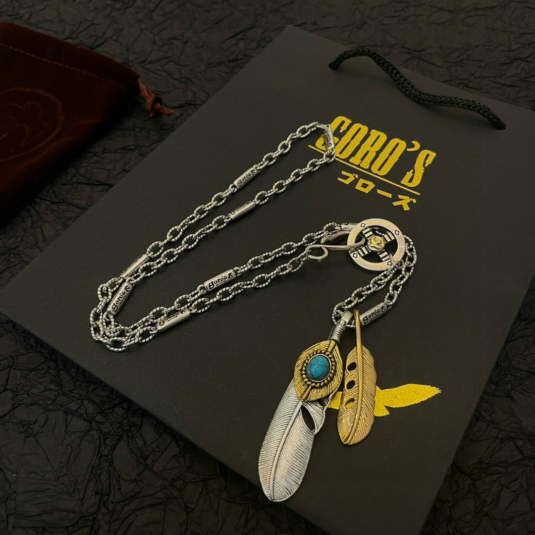 Goro's 新品上架Goro’s高桥吾郎松石羽毛吊坠 高桥 竹节项链 认准独家拍摄 主攻高端市场